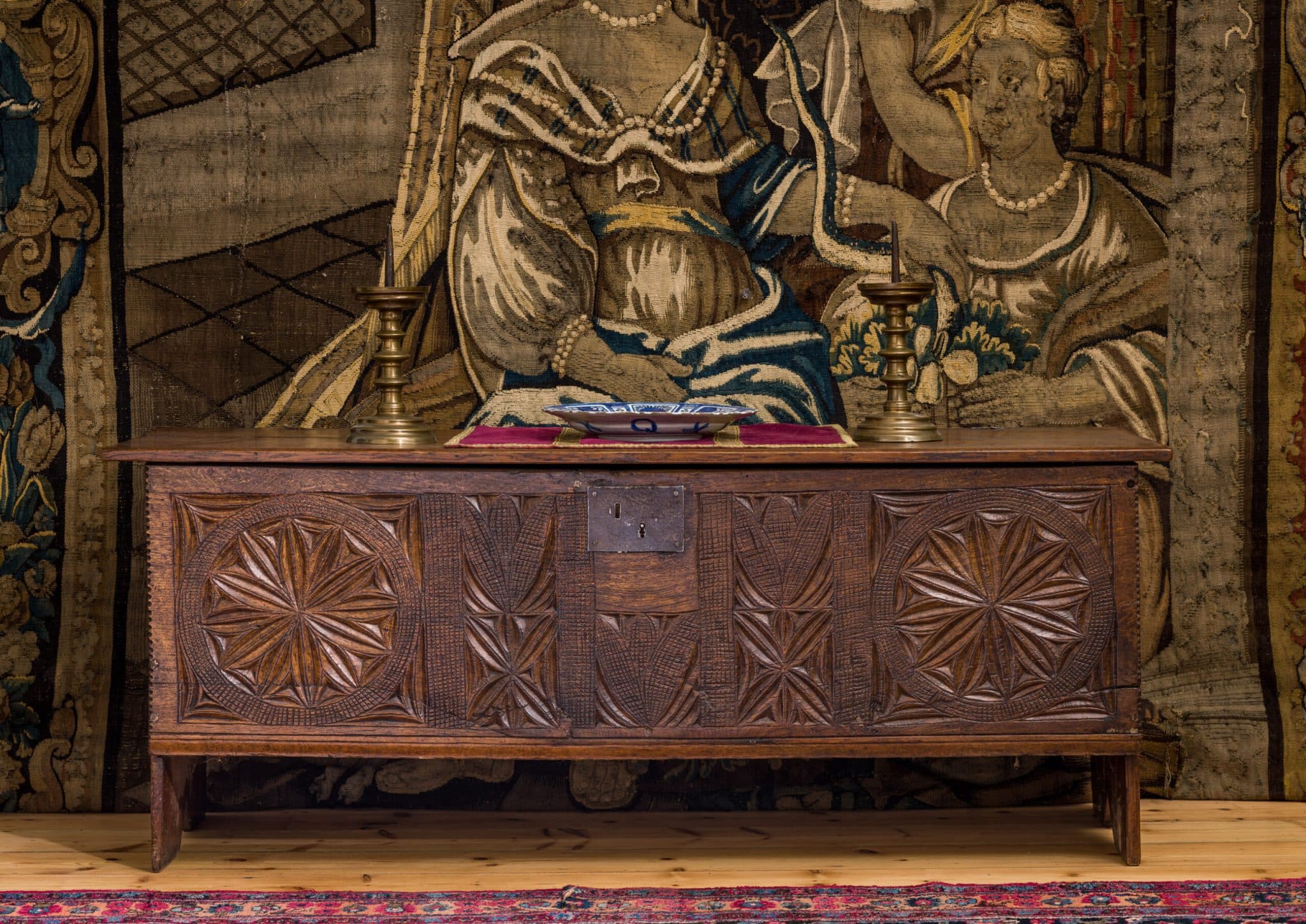 Henry VII – VIII Carved Boarded Chest