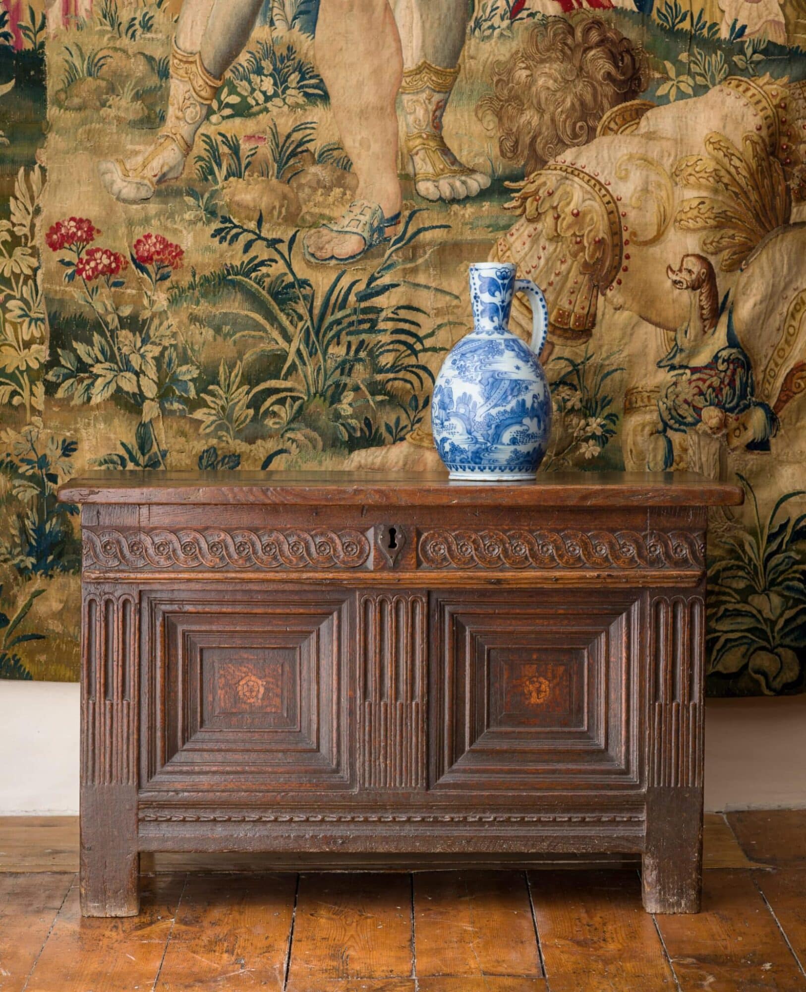 Elizabeth I Oak Inlaid Chest