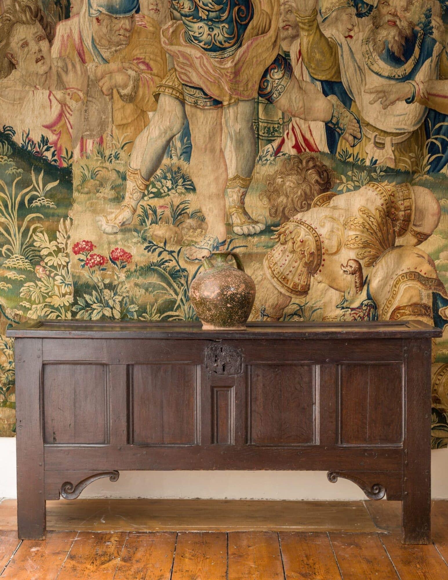 Elizabeth I oak boarded chest