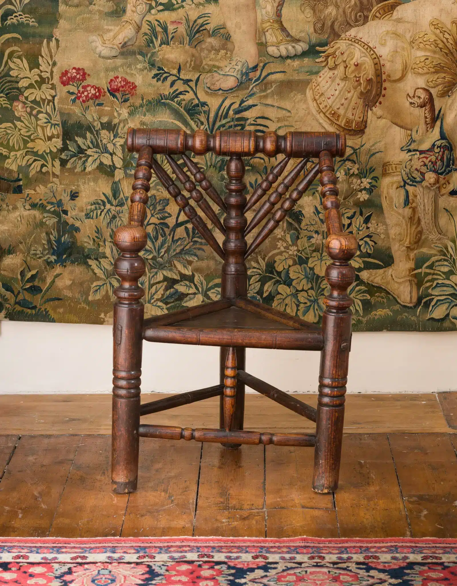 Elizabeth I / James I Ash Turned Armchair of Triangular Form
