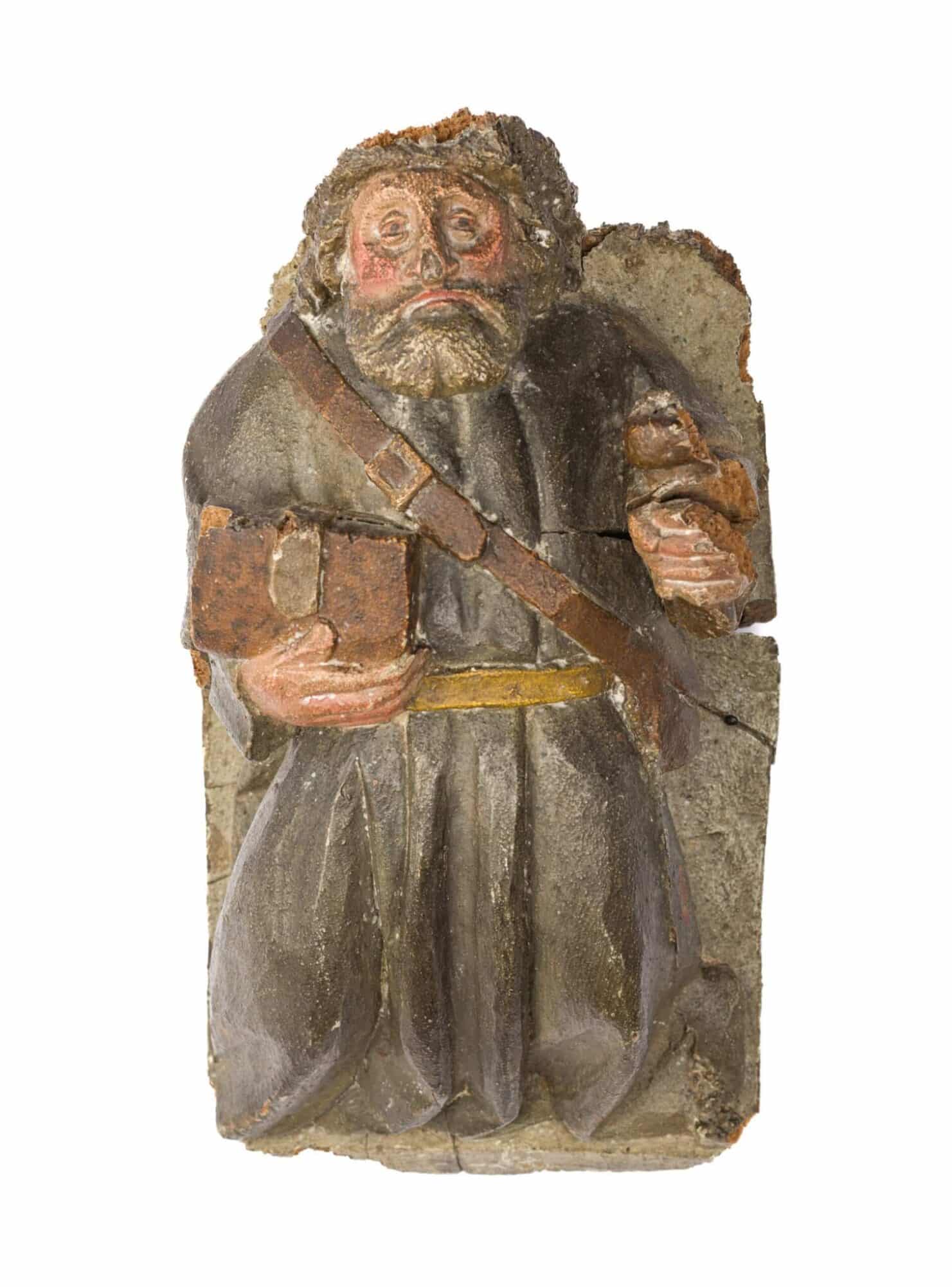 Set of Four English Medieval Oak Corbels Depicting Saints