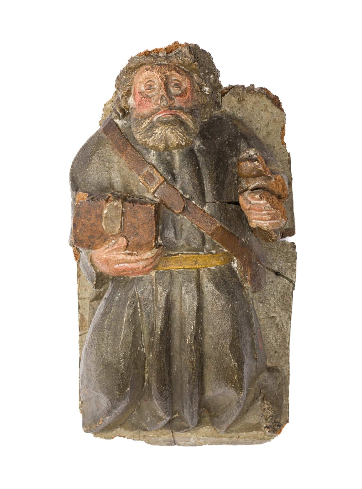 Set of Four English Medieval Oak Corbels Depicting Saints