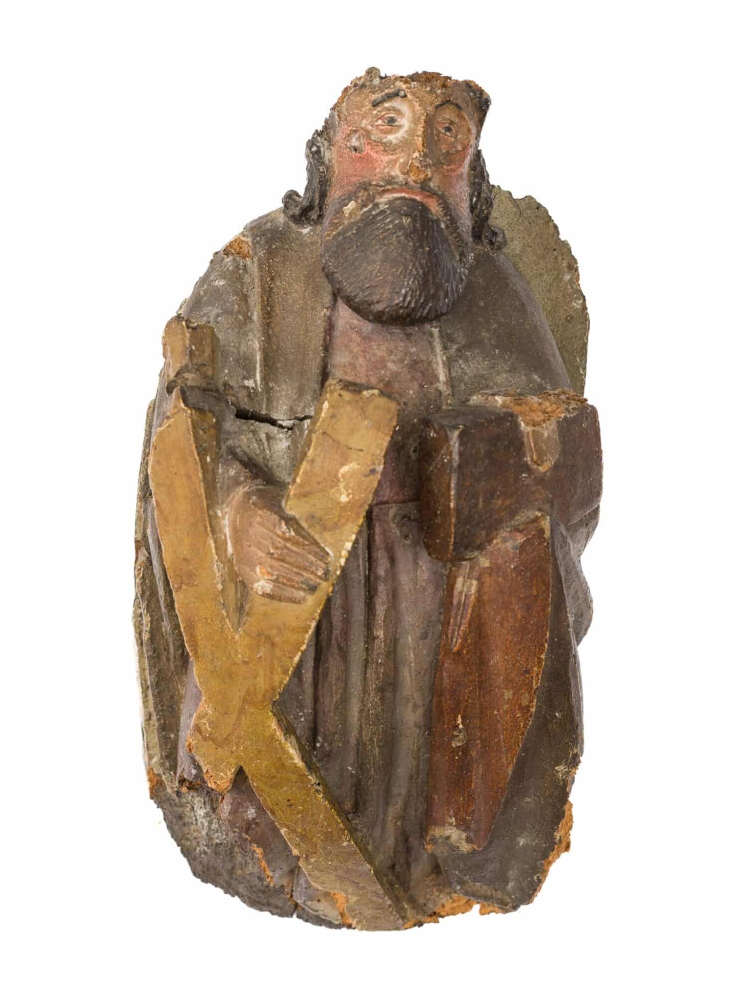 Set of Four English Medieval Oak Corbels Depicting Saints