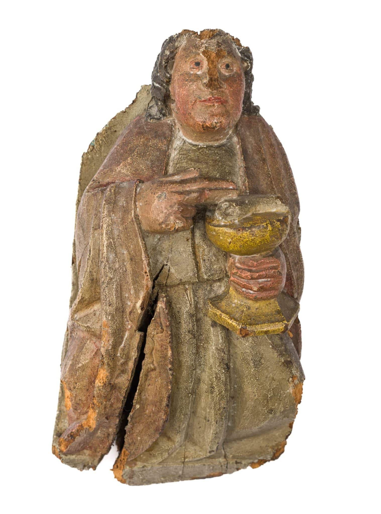 Set of Four English Medieval Oak Corbels Depicting Saints