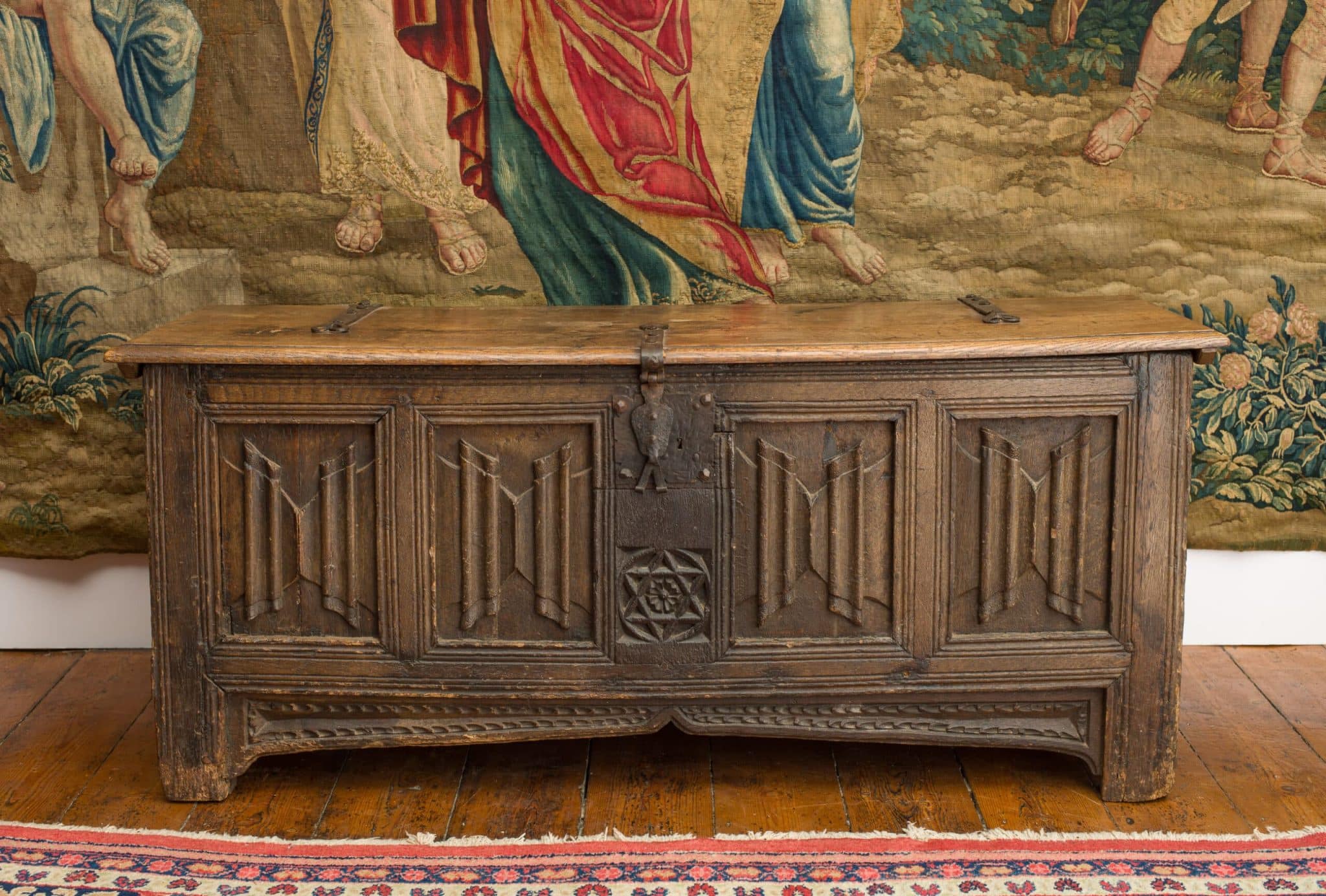 Important Henry VIII linenfold chest