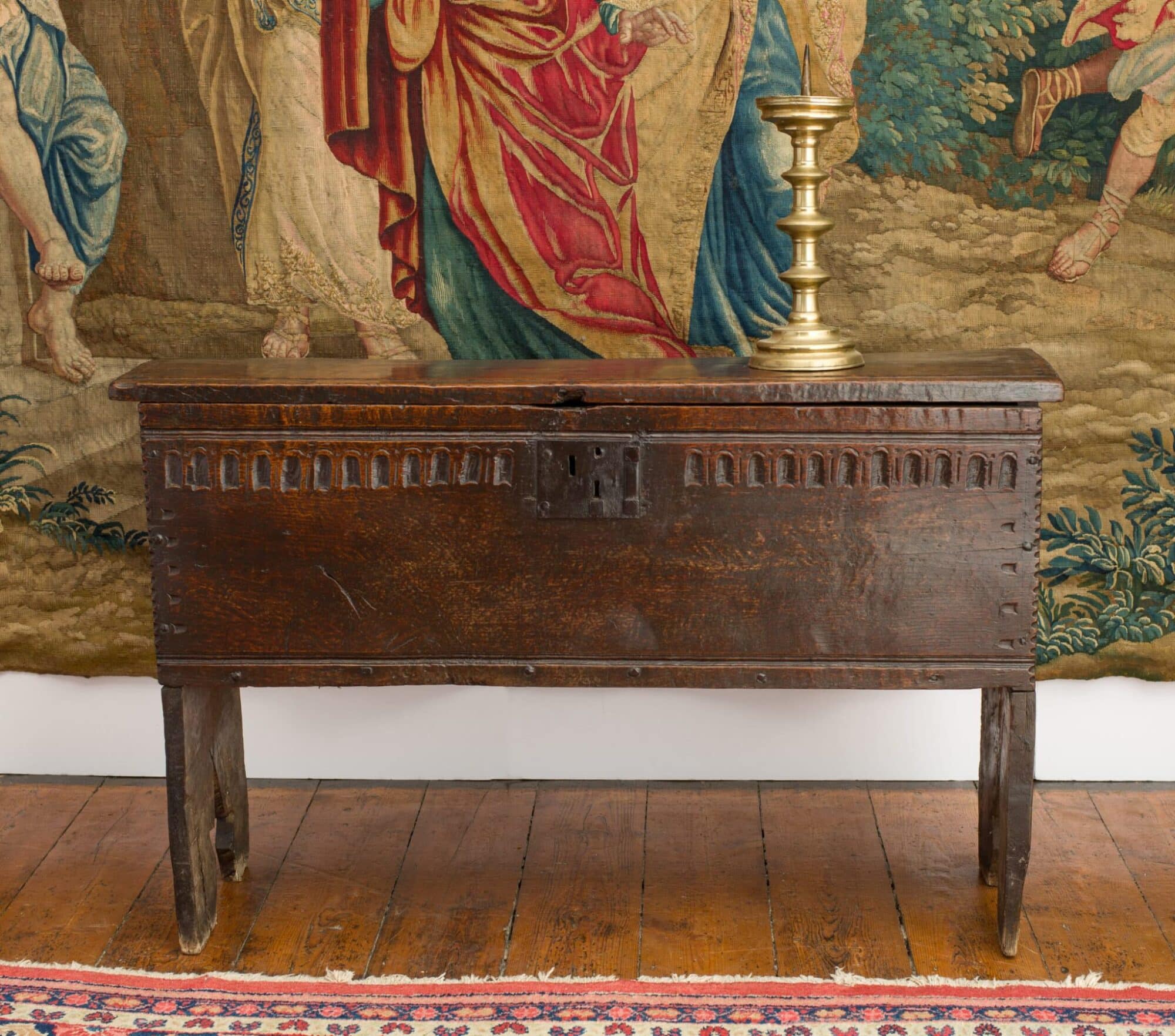 Elizabeth I oak boarded chest