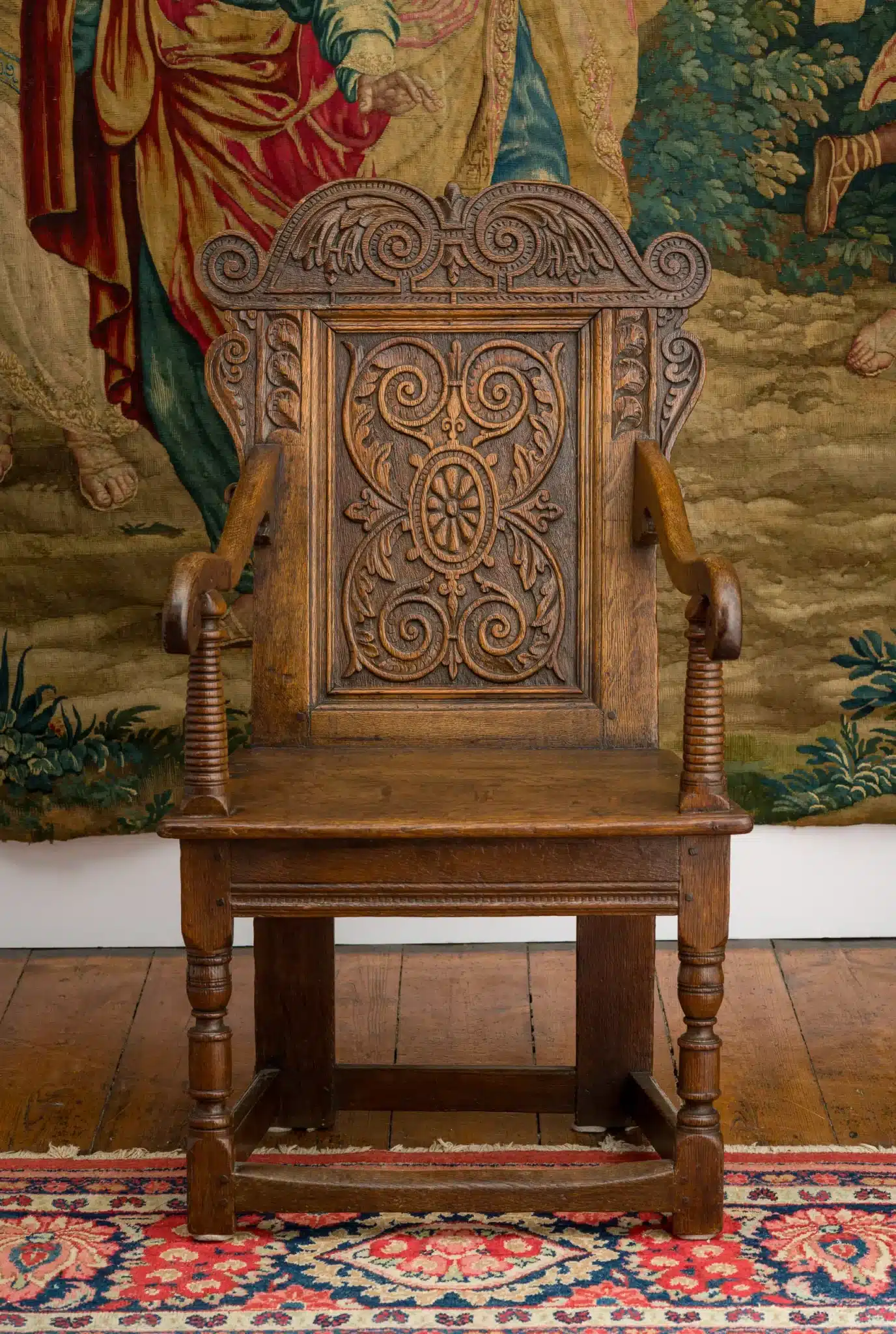 Charles II joined oak armchair
