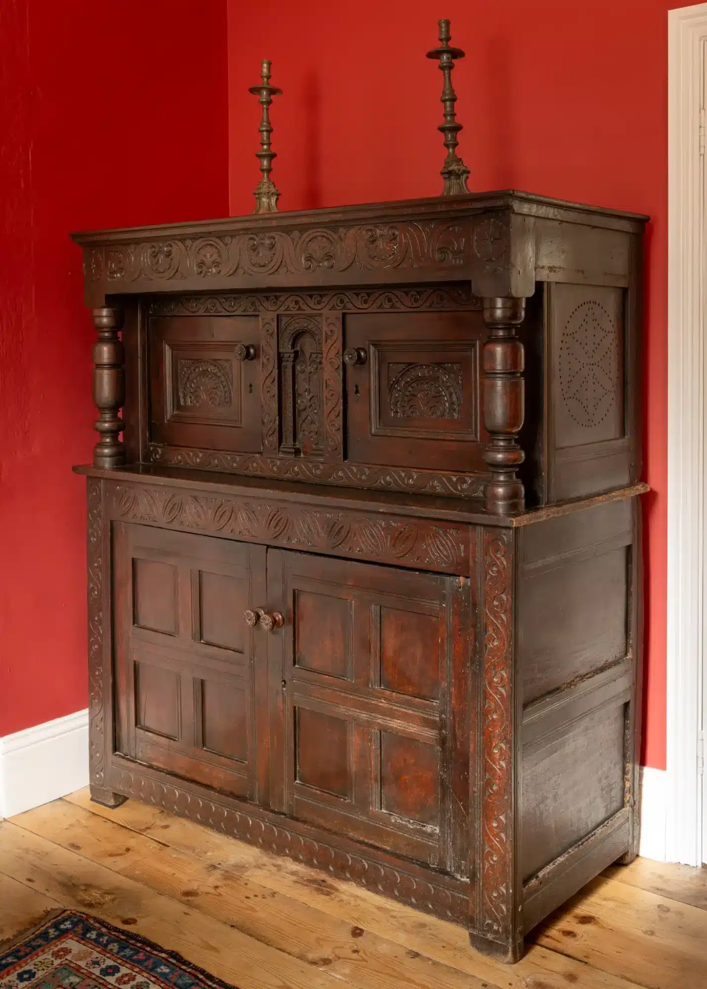 Charles I joined oak Exeter press cupboard
