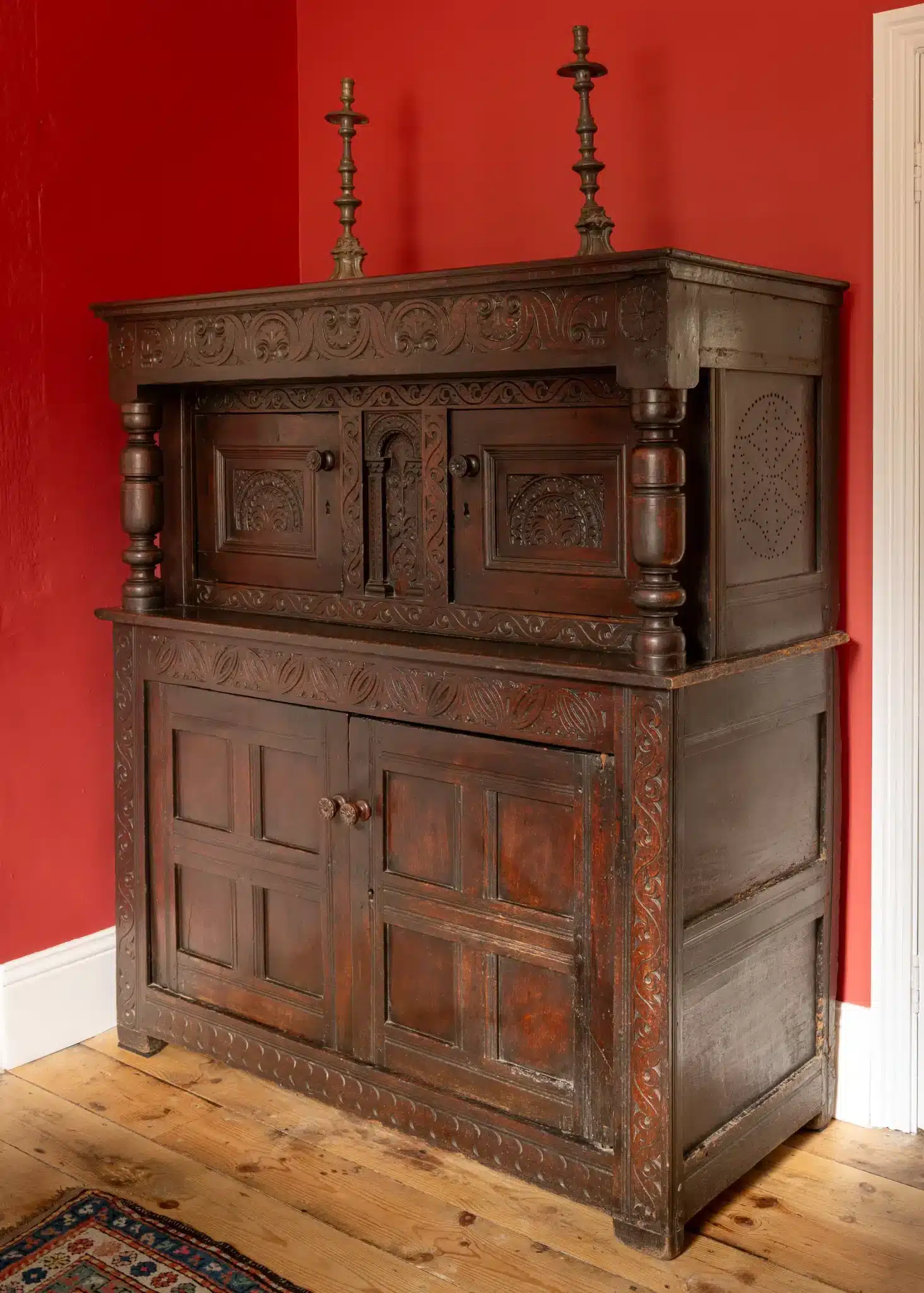 Charles I joined oak Exeter press cupboard