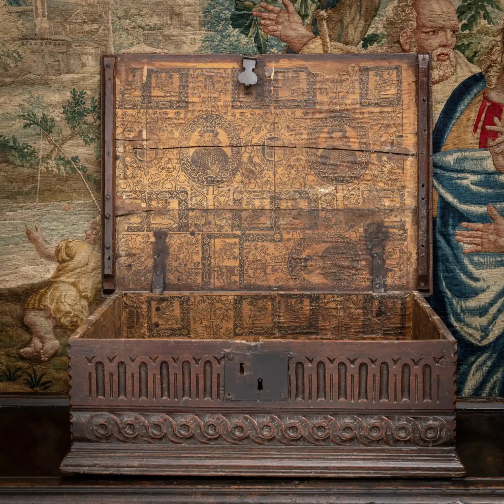 James I boarded oak box