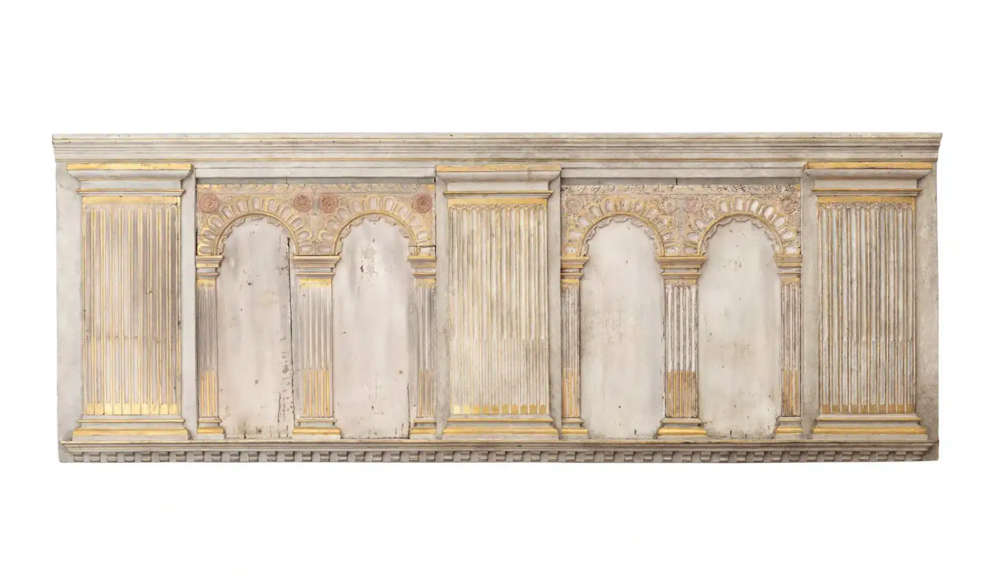 Elizabeth I Oak Overmantel with Later Painted Decoration