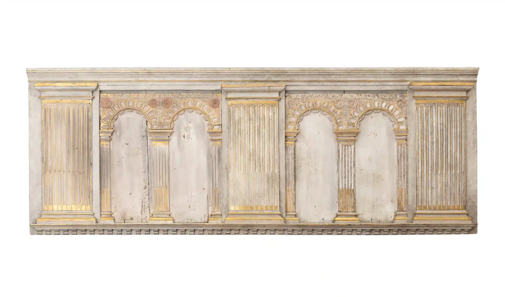 Elizabeth I Oak Overmantel with Later Painted Decoration