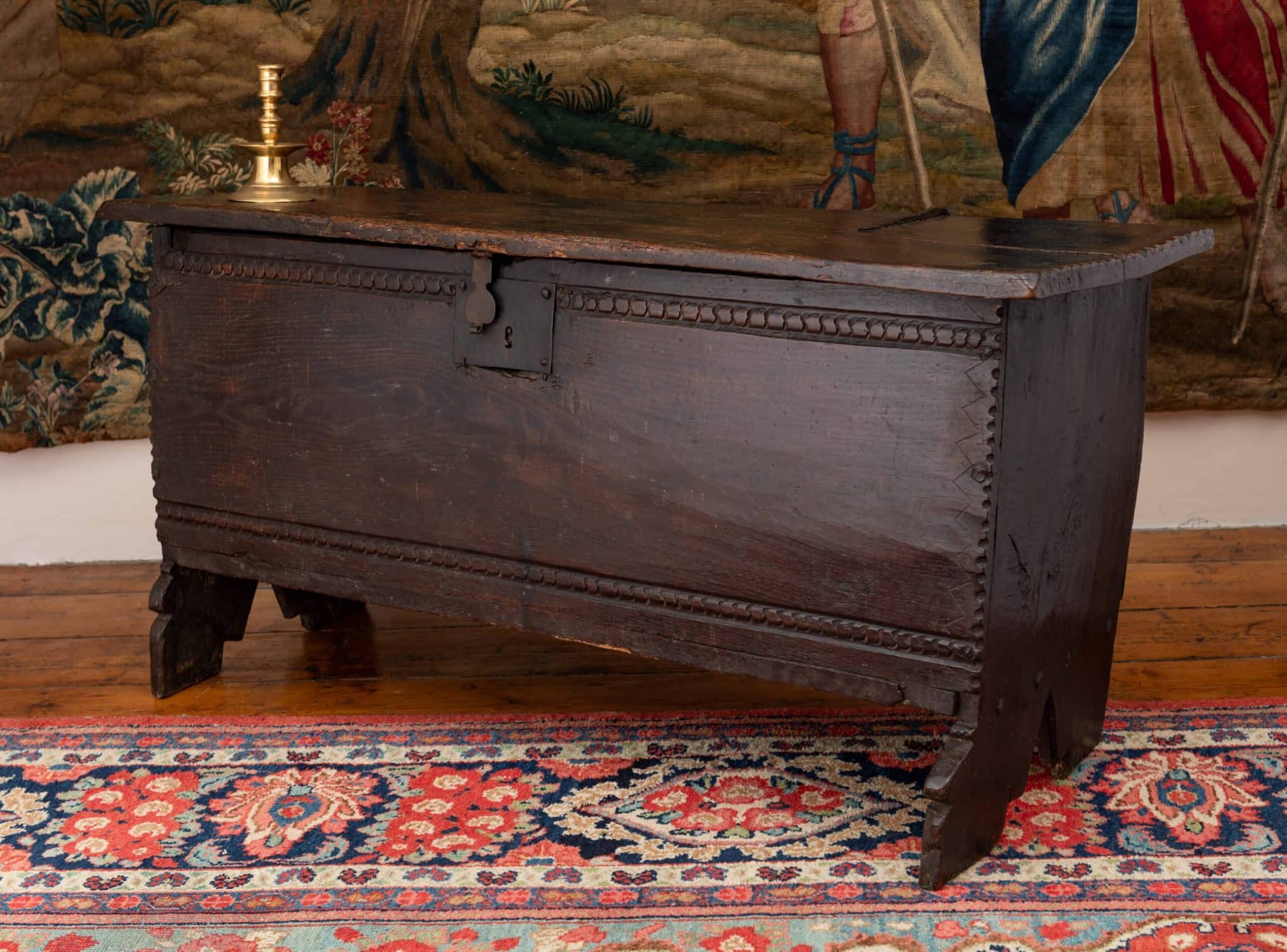 Elizabeth I Oak Boarded Chest
