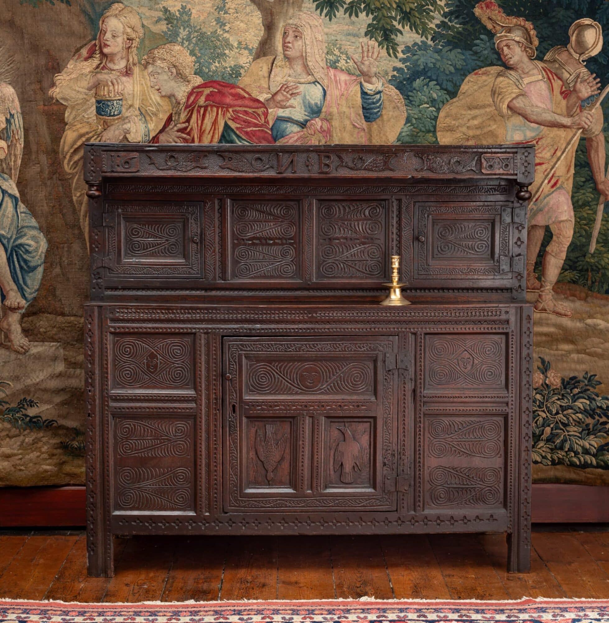 North Country oak press cupboard