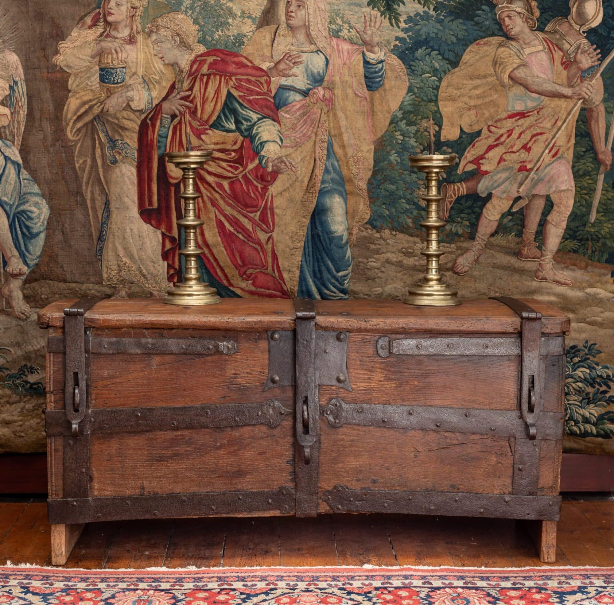 Early 16th century oak iron bound chest