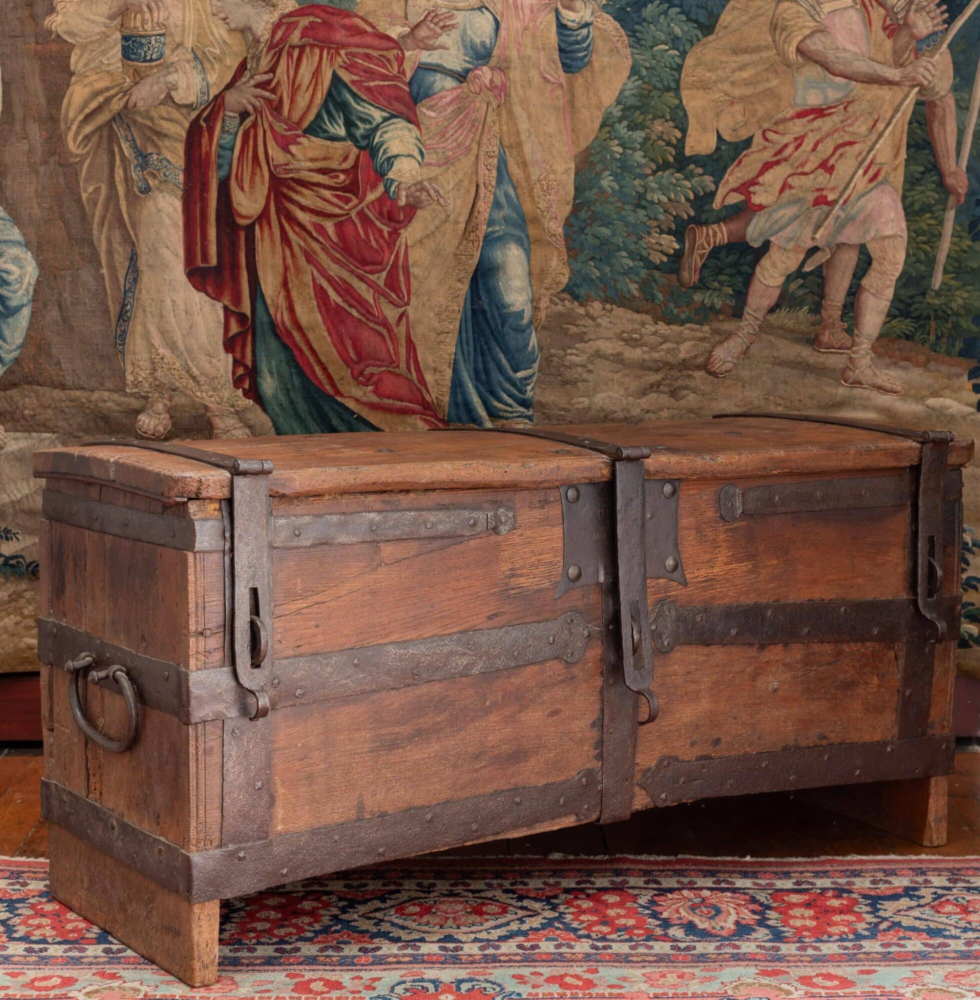 Early 16th century oak iron bound chest