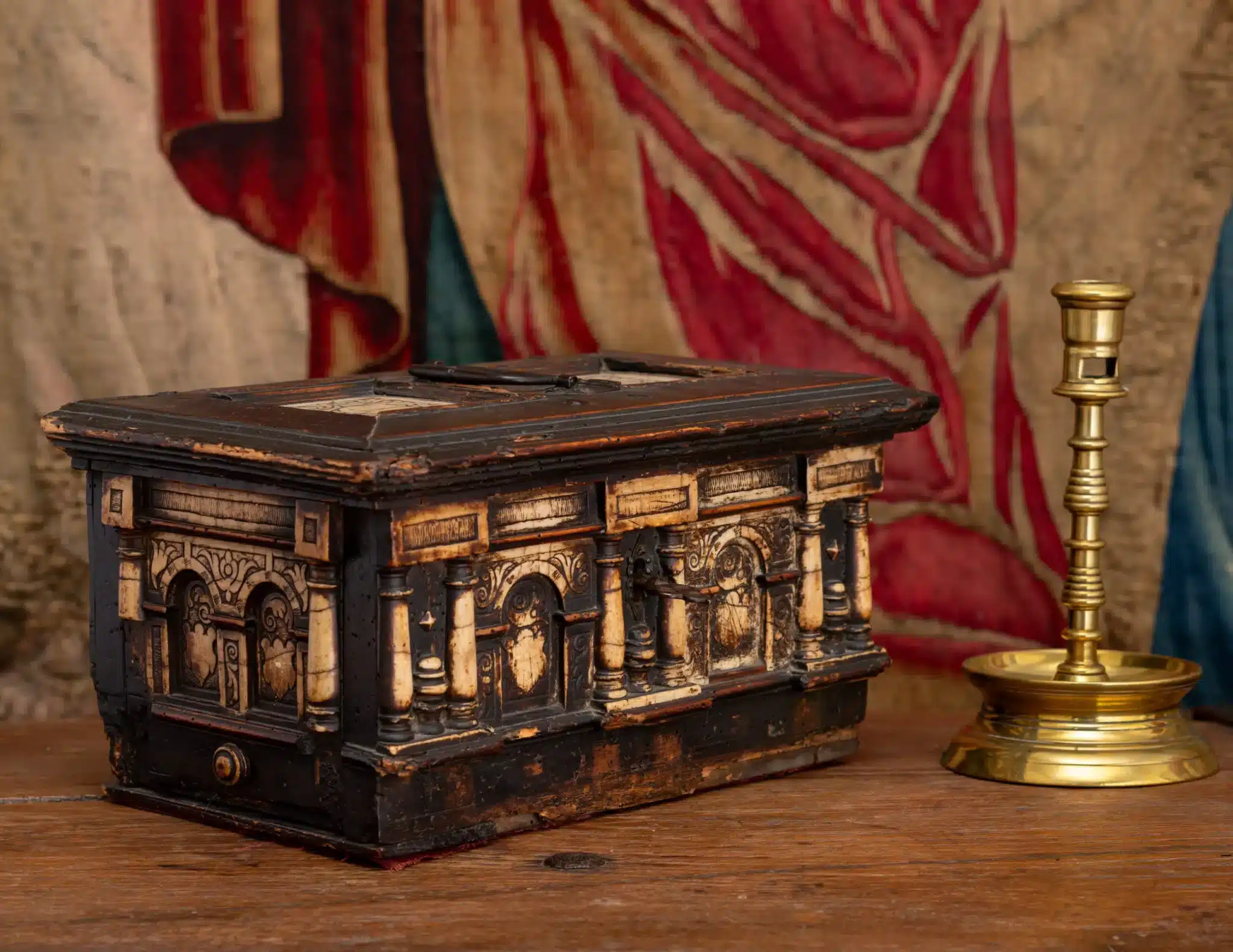 Flemish Ebonised and Alabaster Collector’s Cabinet