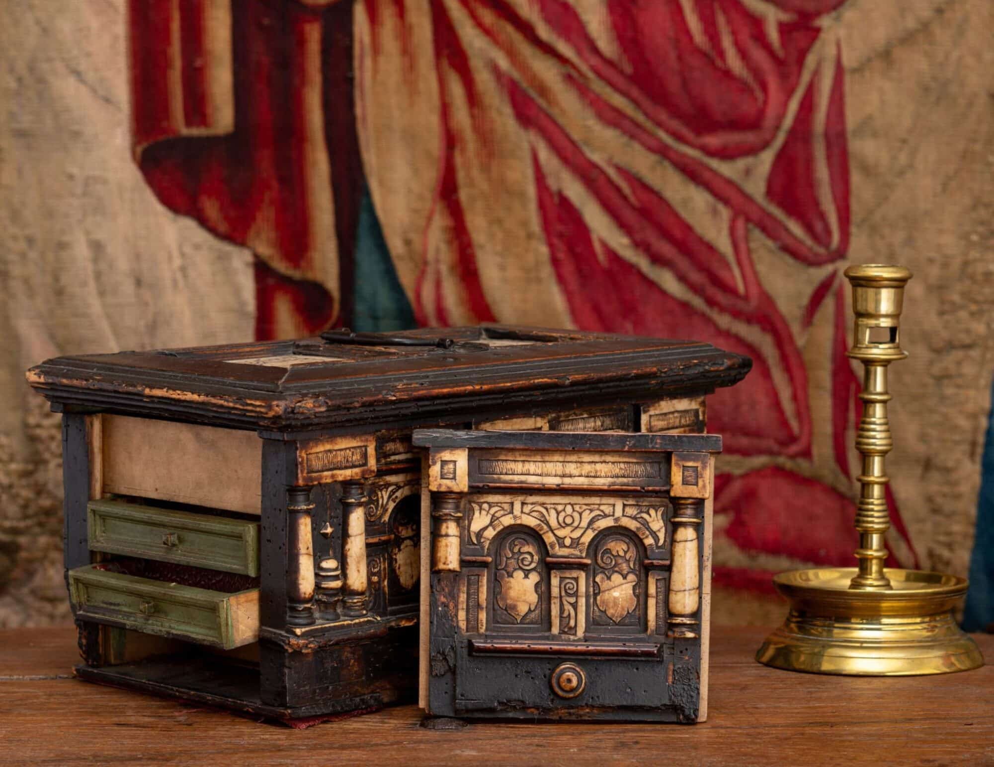 Flemish Ebonised and Alabaster Collector’s Cabinet