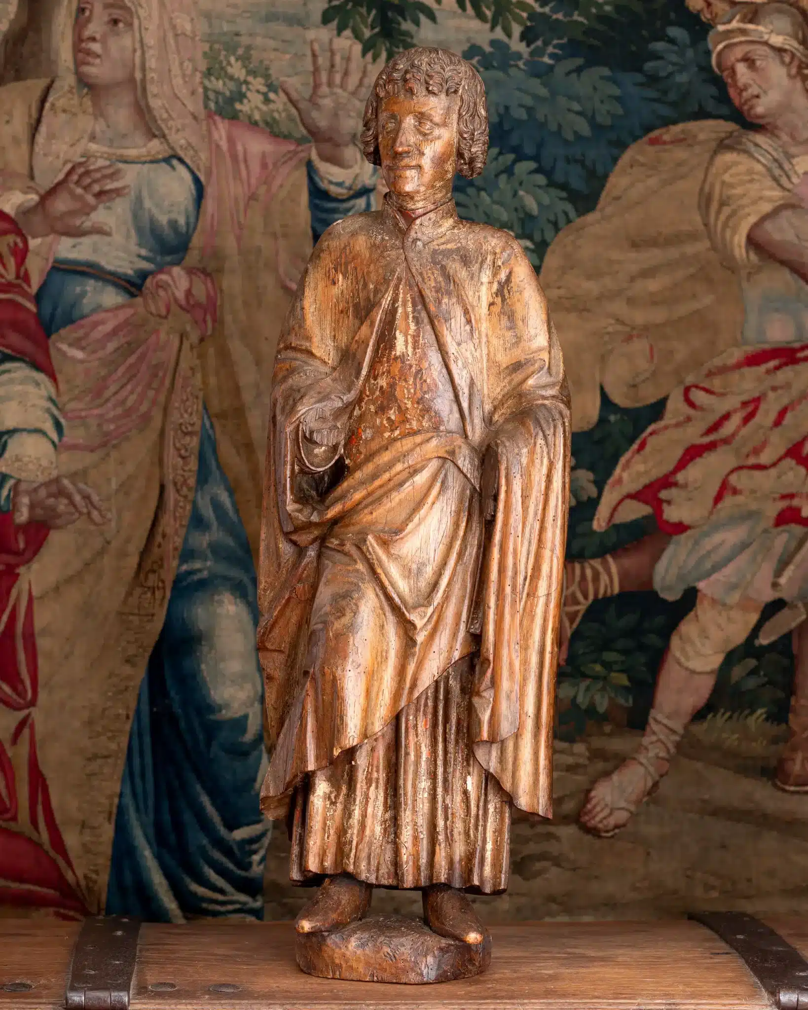 Late Gothic Walnut Sculpture of St John the Evangelist
