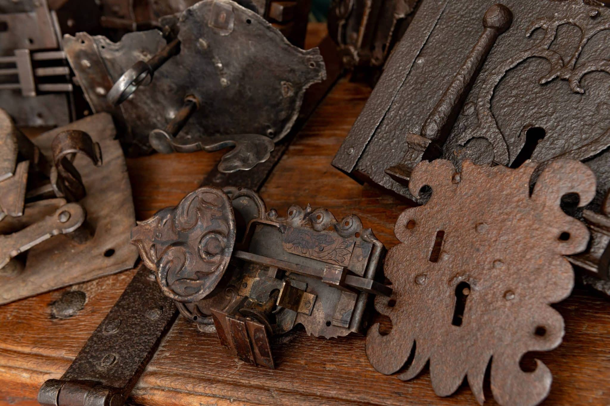Collection of 15th century – 17th century iron locks