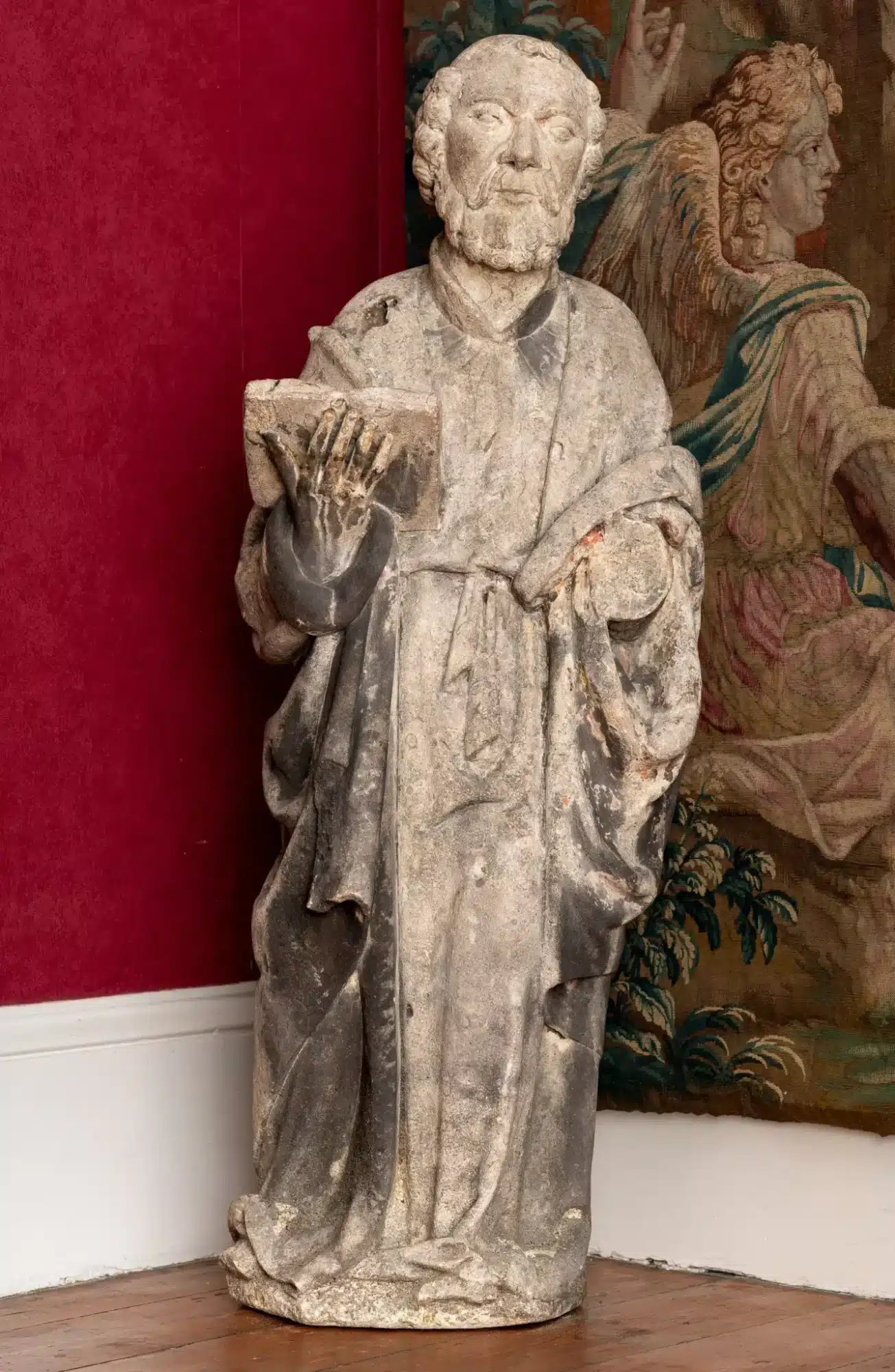 Gothic limestone sculpture of St Paul