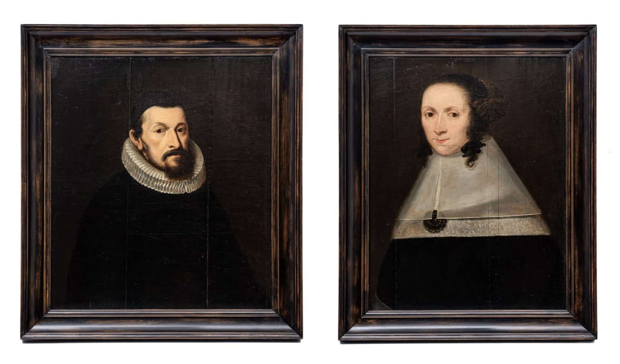 Pair of early 17th century portraits