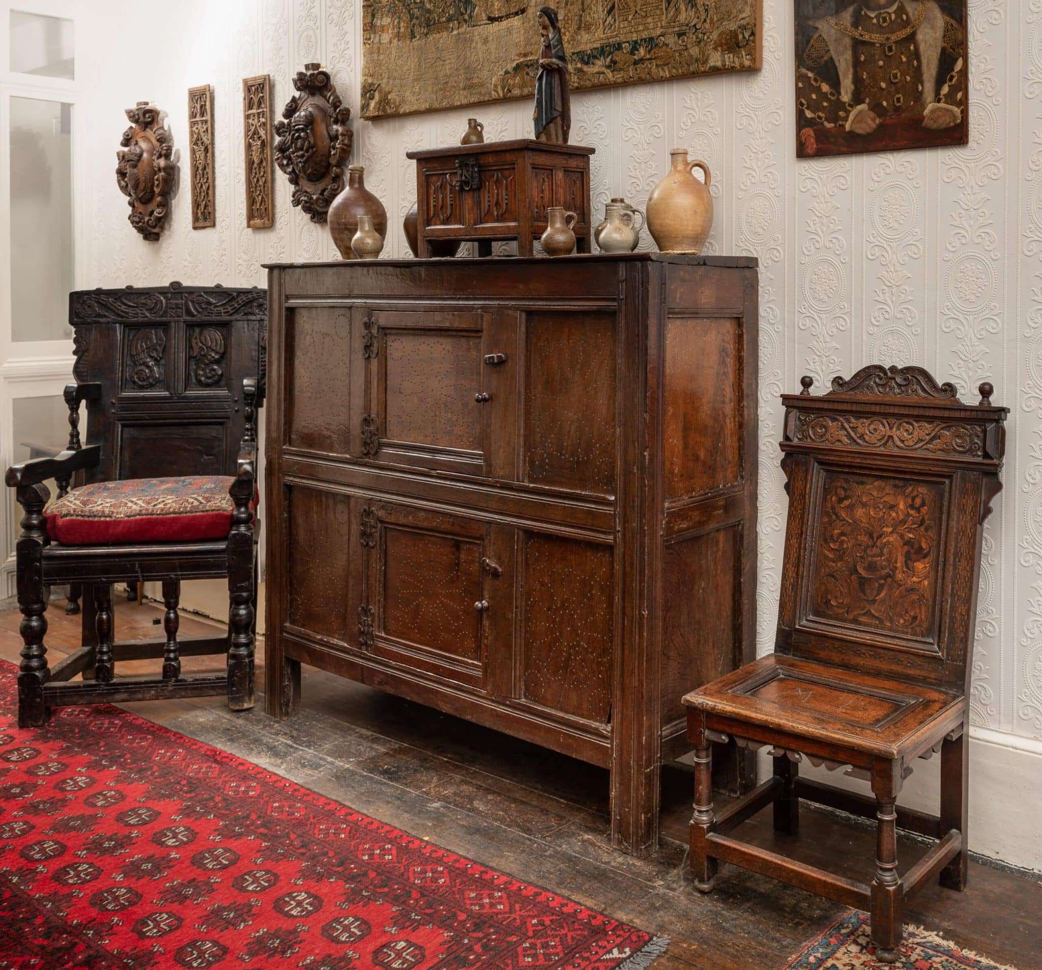 Elizabeth I oak livery cupboard
