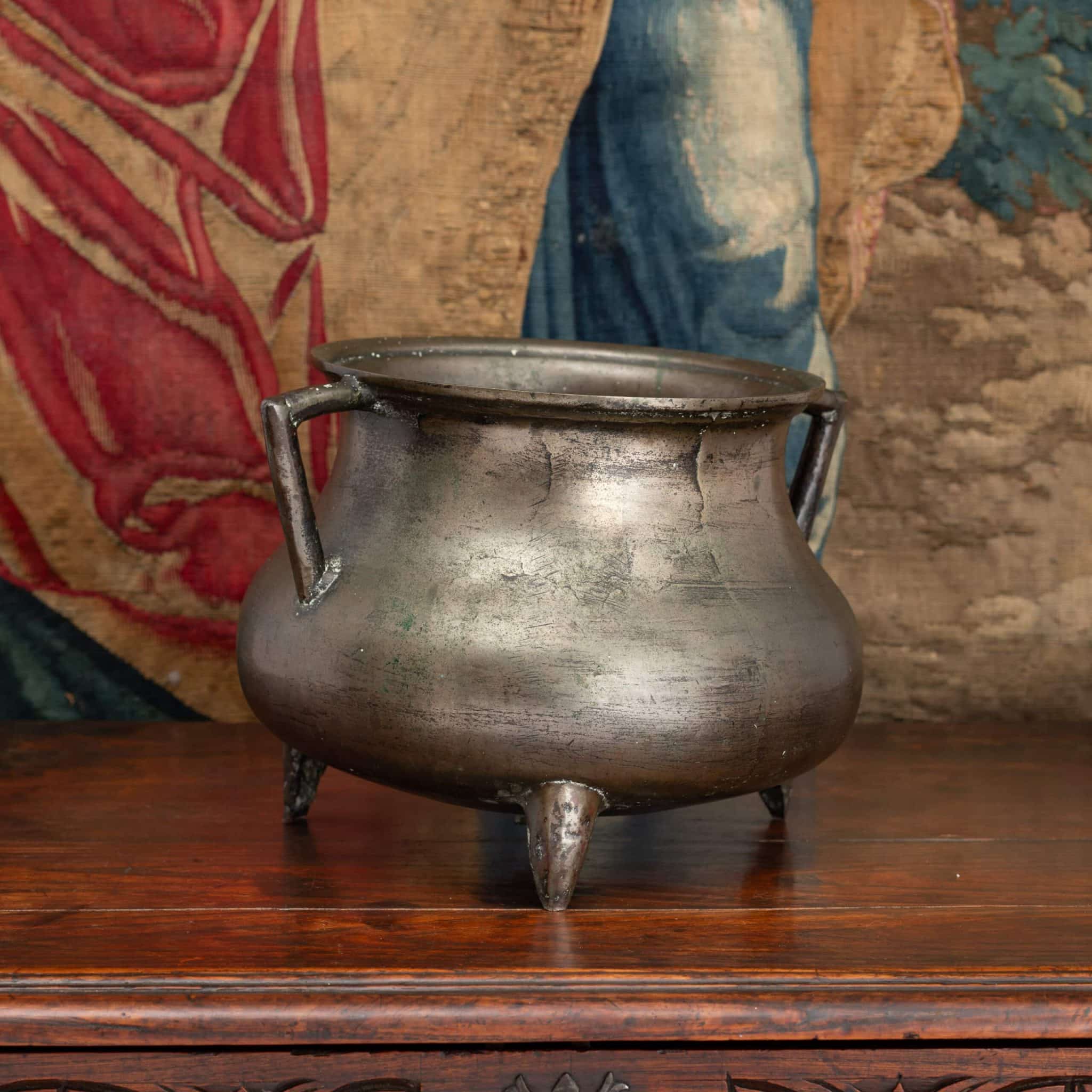 German 17th-Century Bronze Cauldron