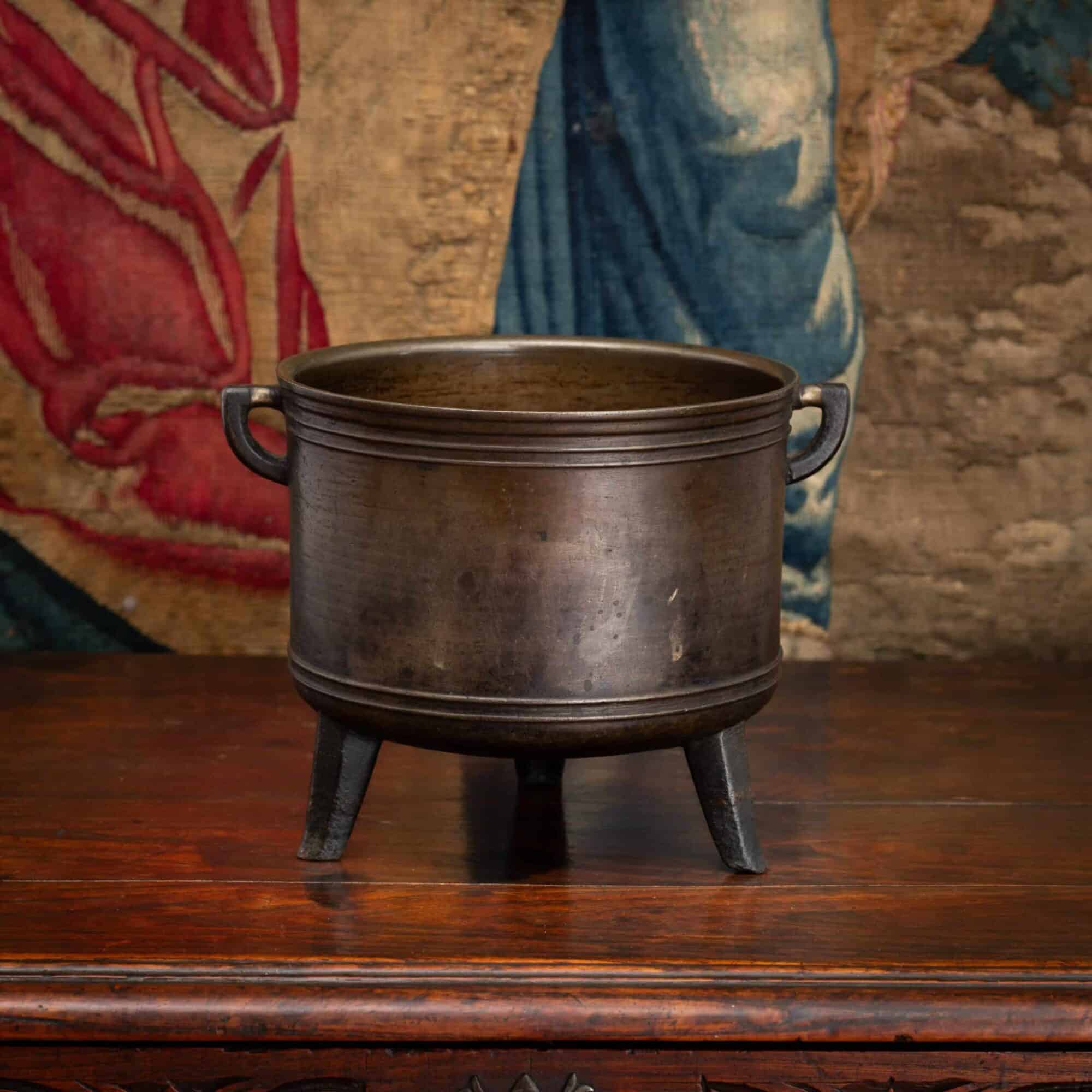 Early Renaissance French Bronze Tripod Cauldron