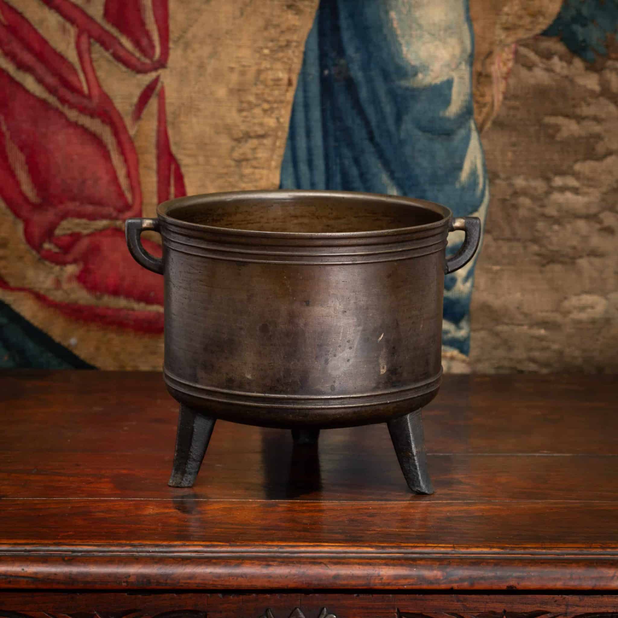 Early Renaissance French Bronze Tripod Cauldron