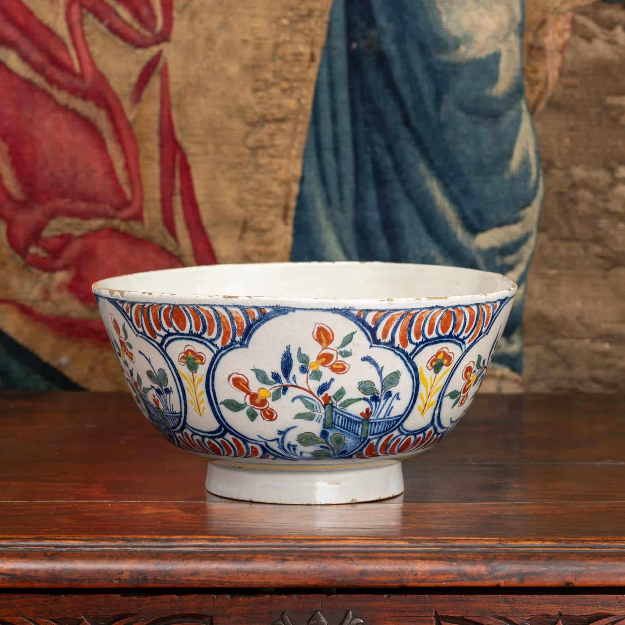 Dutch Delft Polychrome Bowl