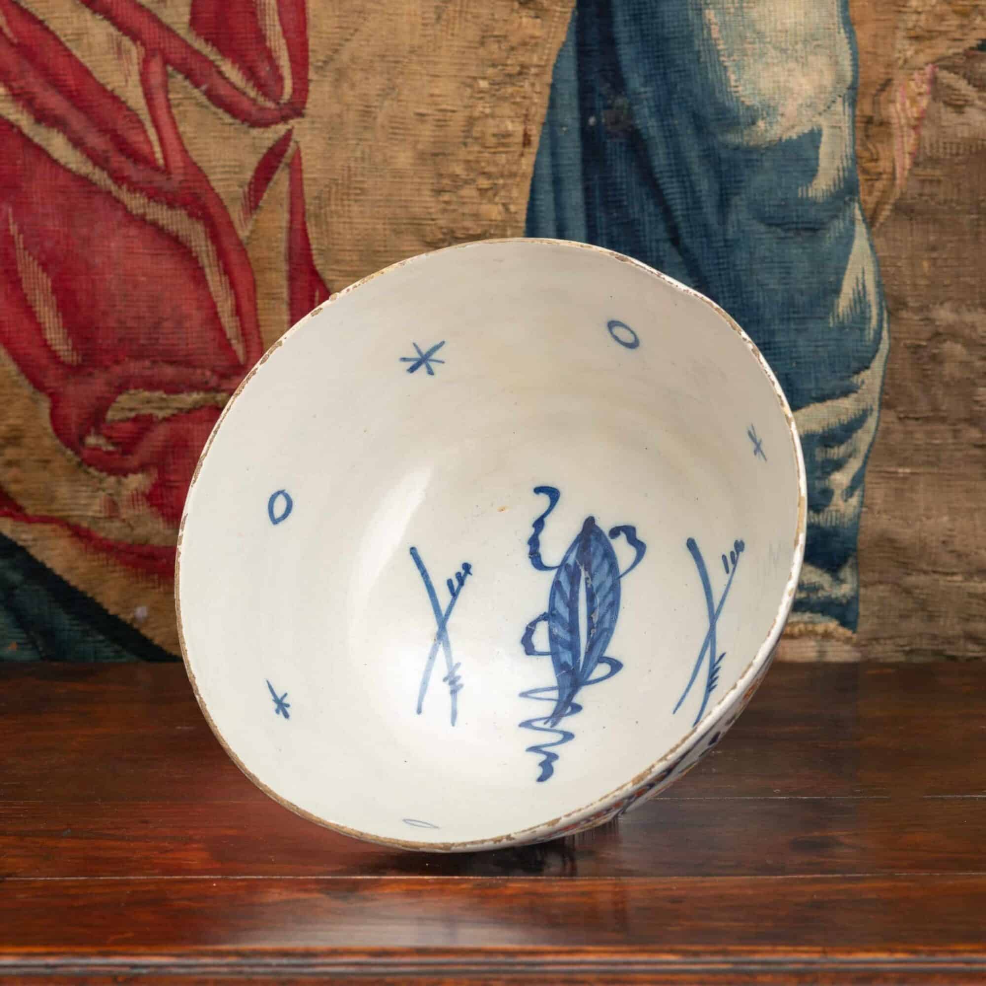 Dutch Delft Polychrome Bowl