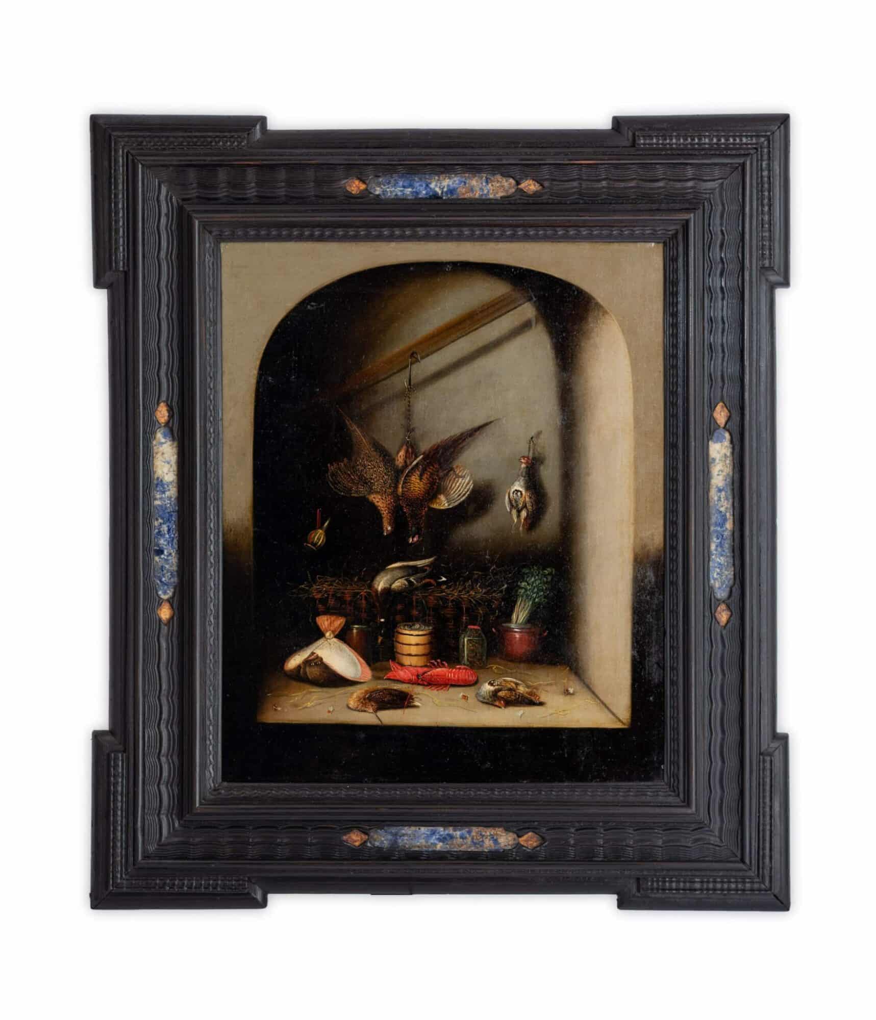 Pair of Netherlandish Niche Still Life Paintings of Game