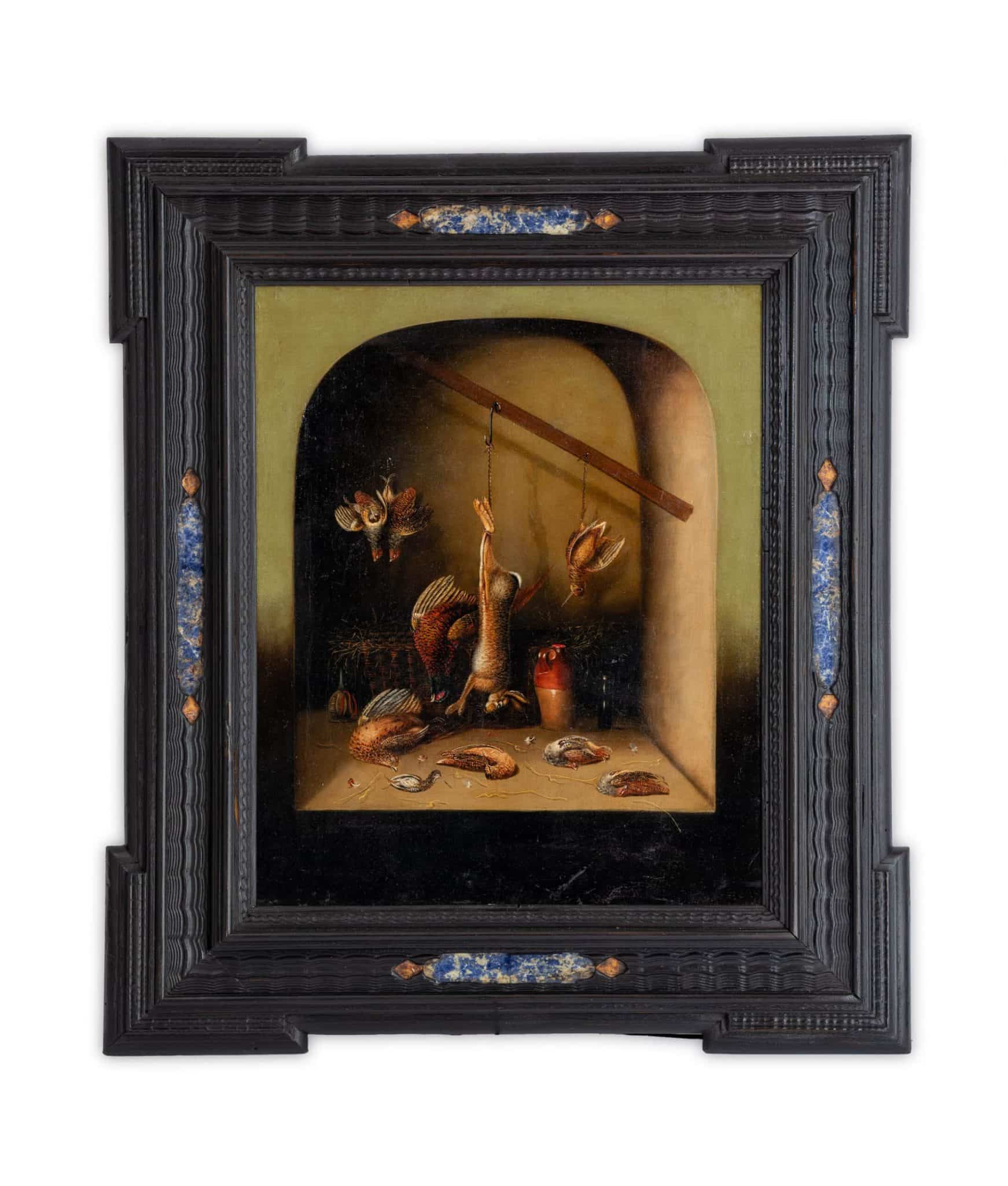 Pair of Netherlandish Niche Still Life Paintings of Game