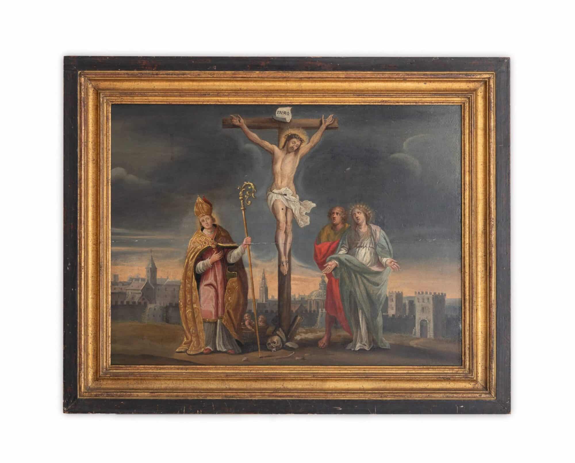 The Crucifixion with the Virgin, St John, and a Bishop Saint