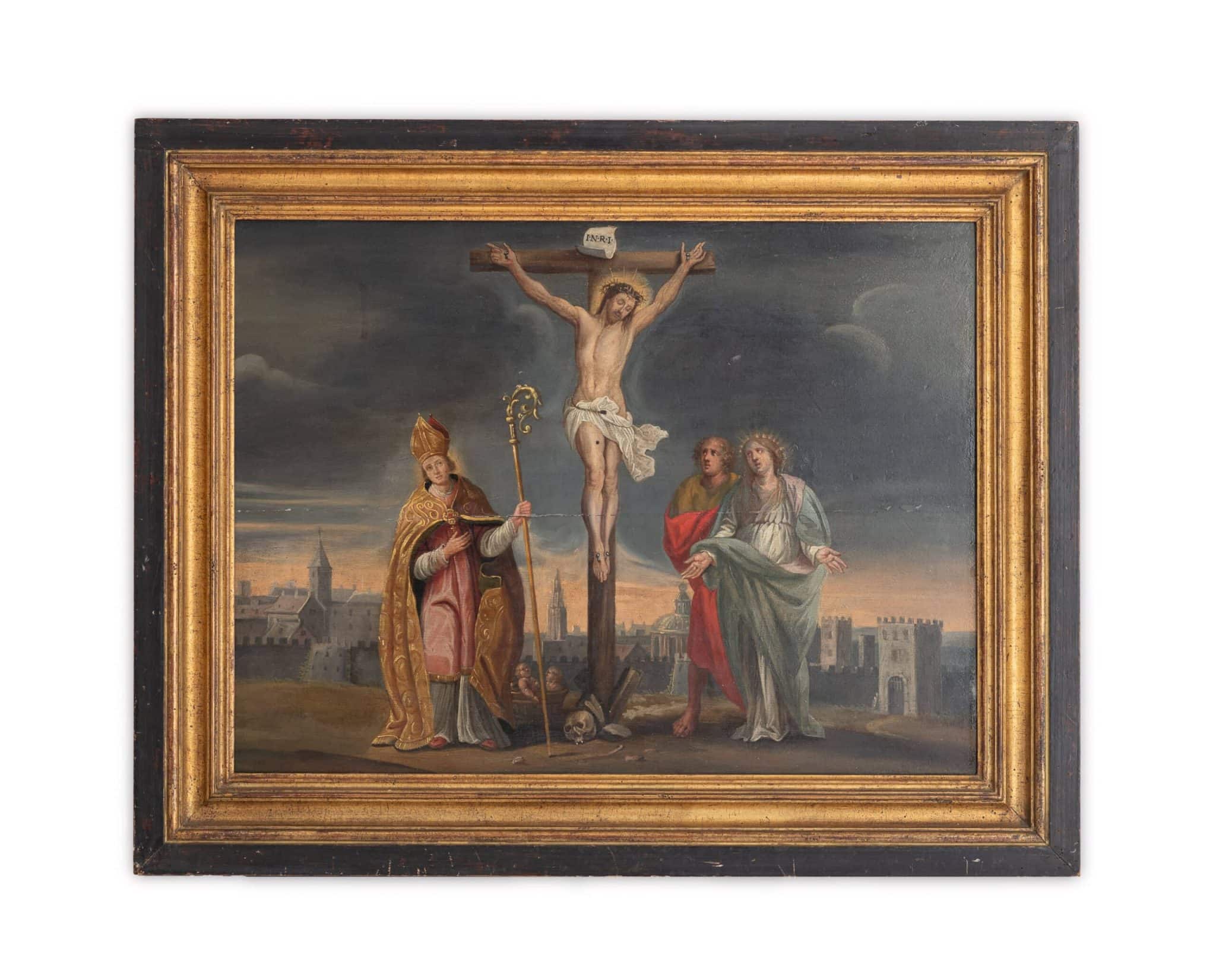 The Crucifixion with the Virgin, St John, and a Bishop Saint