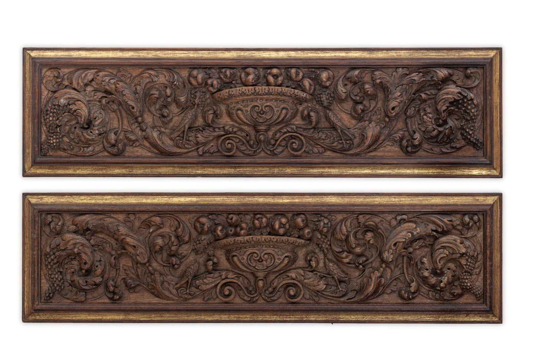 Pair of Dutch Carved Oak Relief Panels
