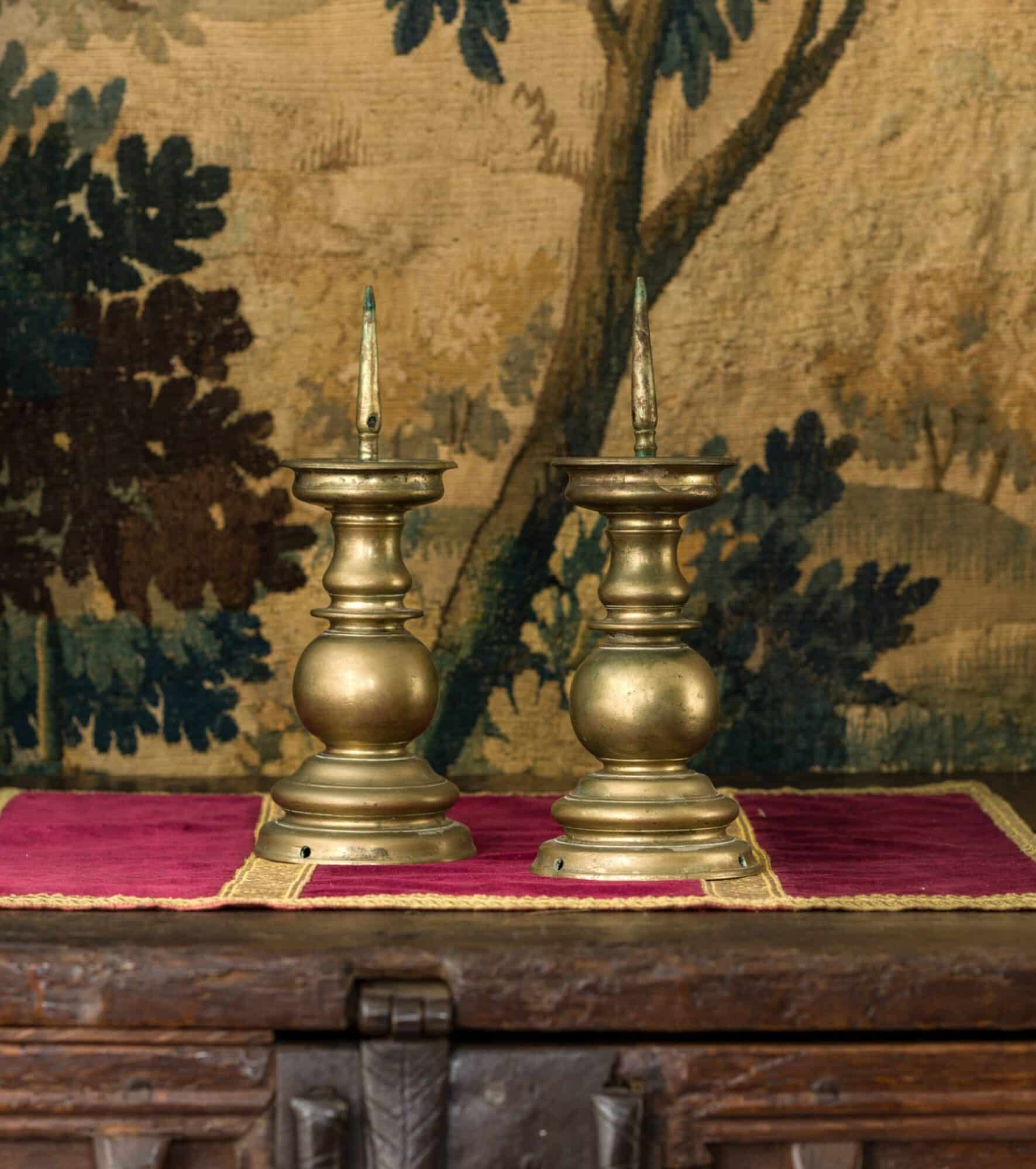 Renaissance pricket candlesticks