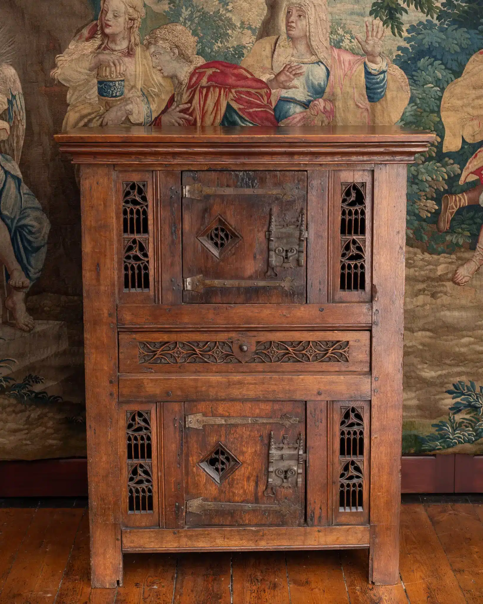 Gothic oak cupboard