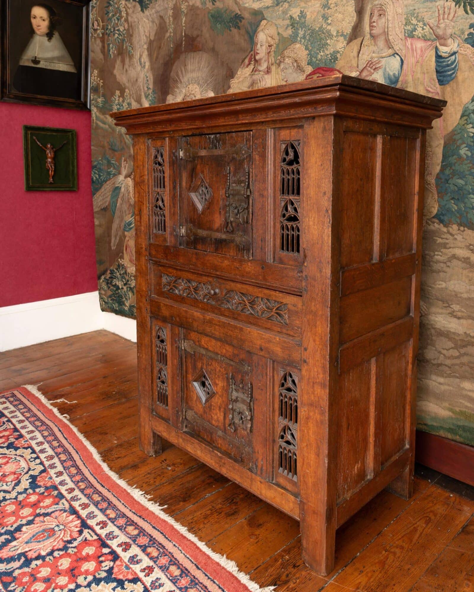 Gothic oak cupboard