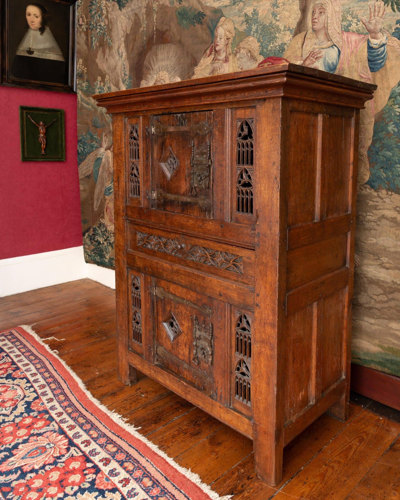 Gothic oak cupboard