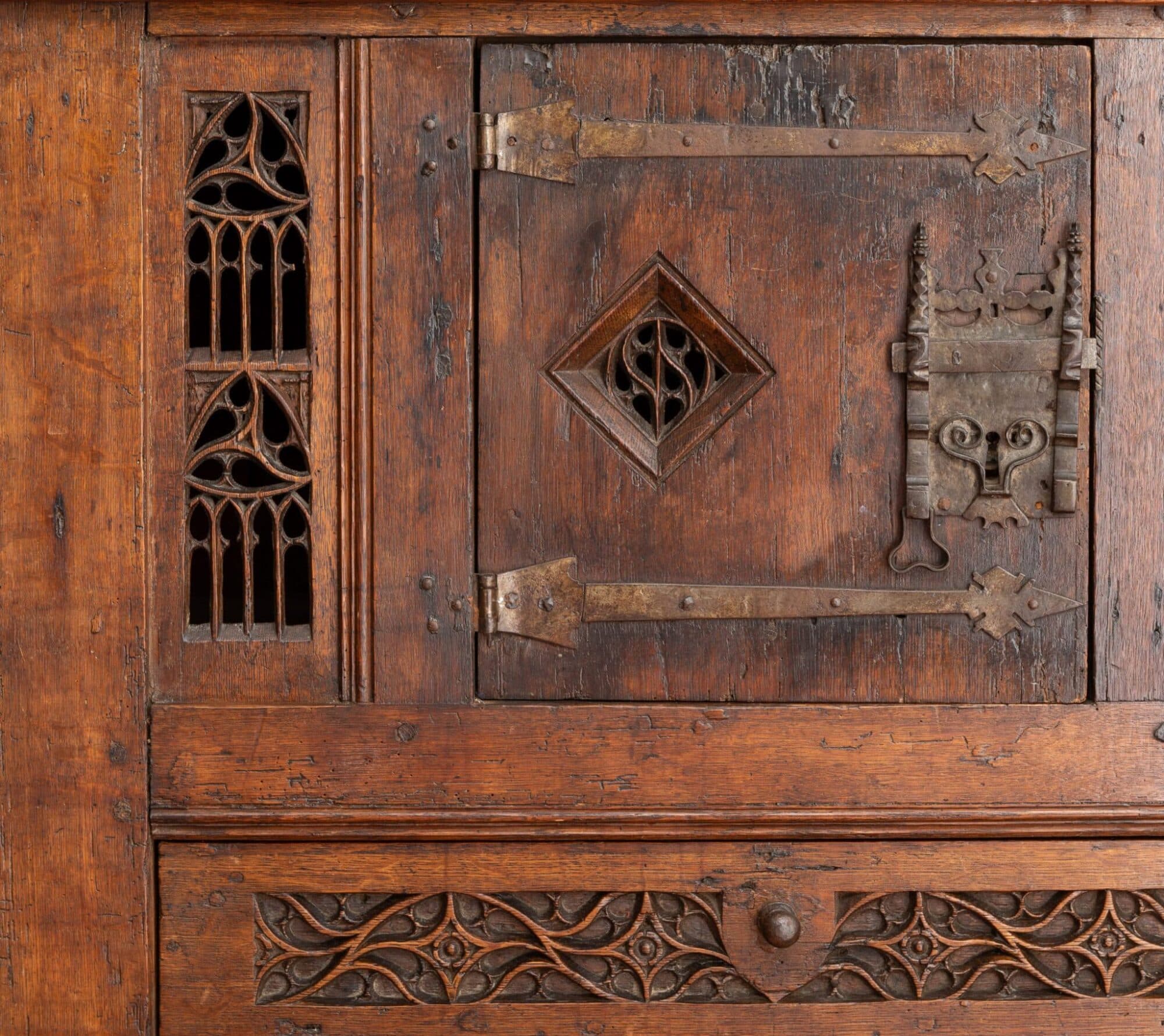 Gothic oak cupboard