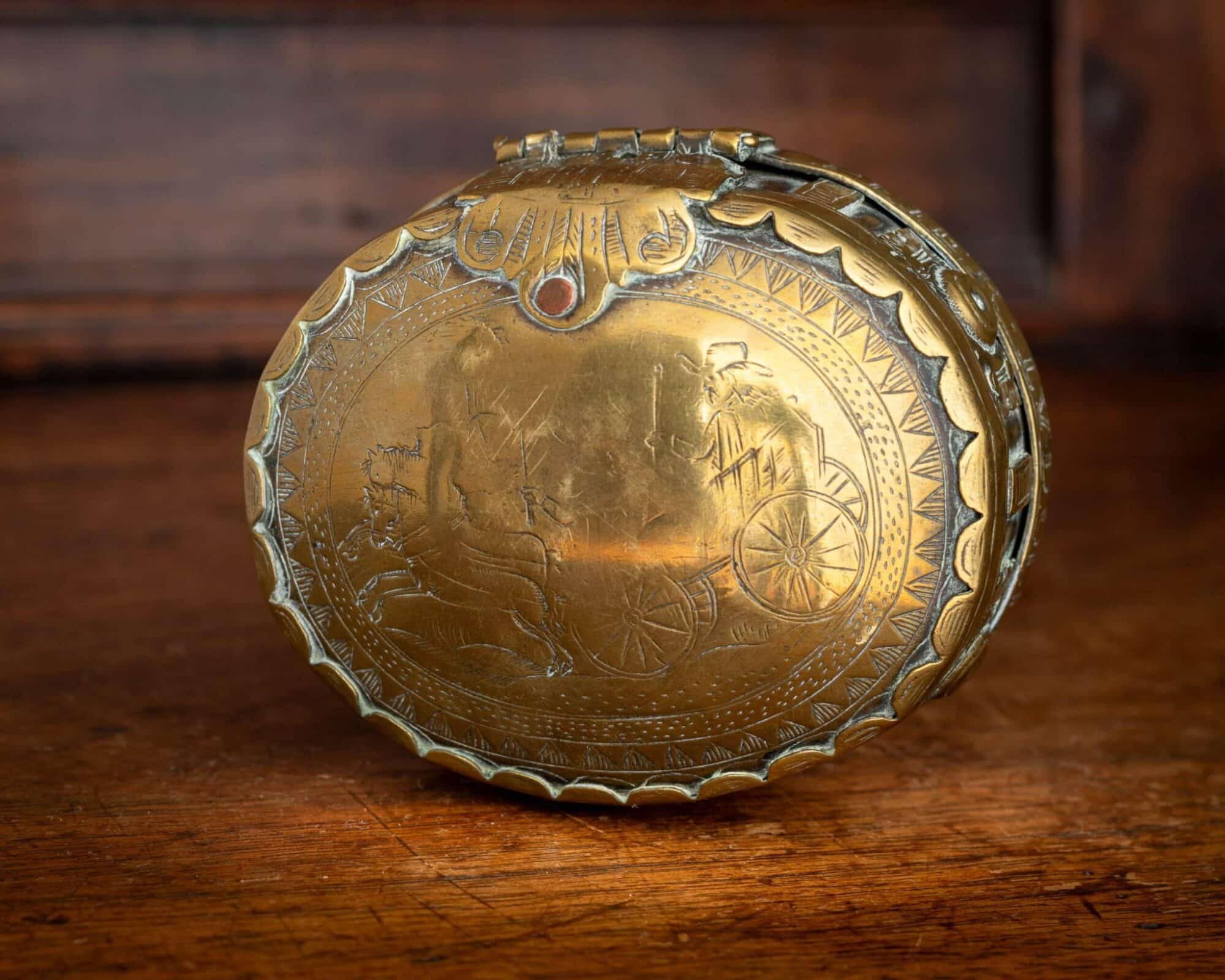 17th century brass tobacco box