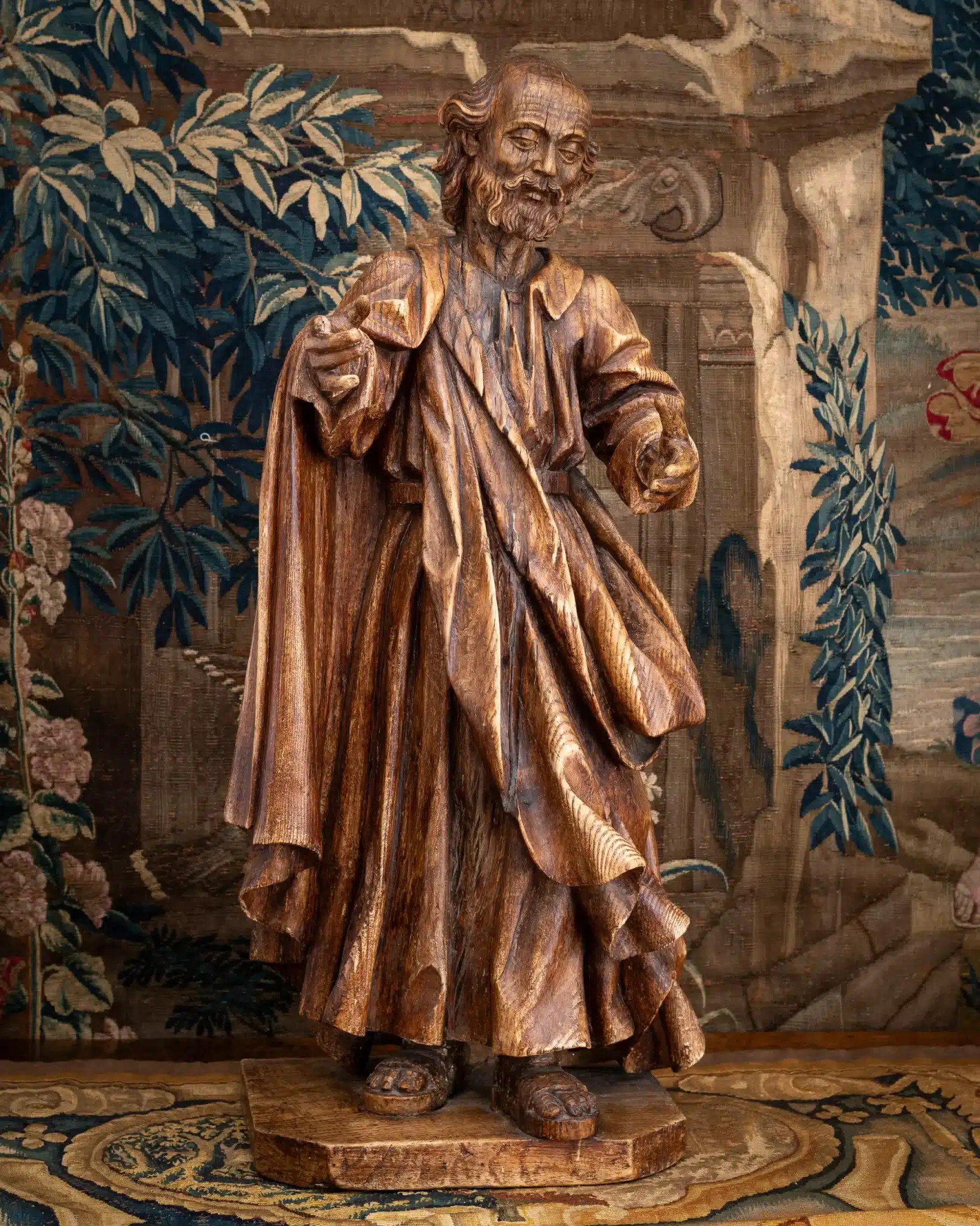 Late Renaissance Carved Oak Sculpture of John the Baptist