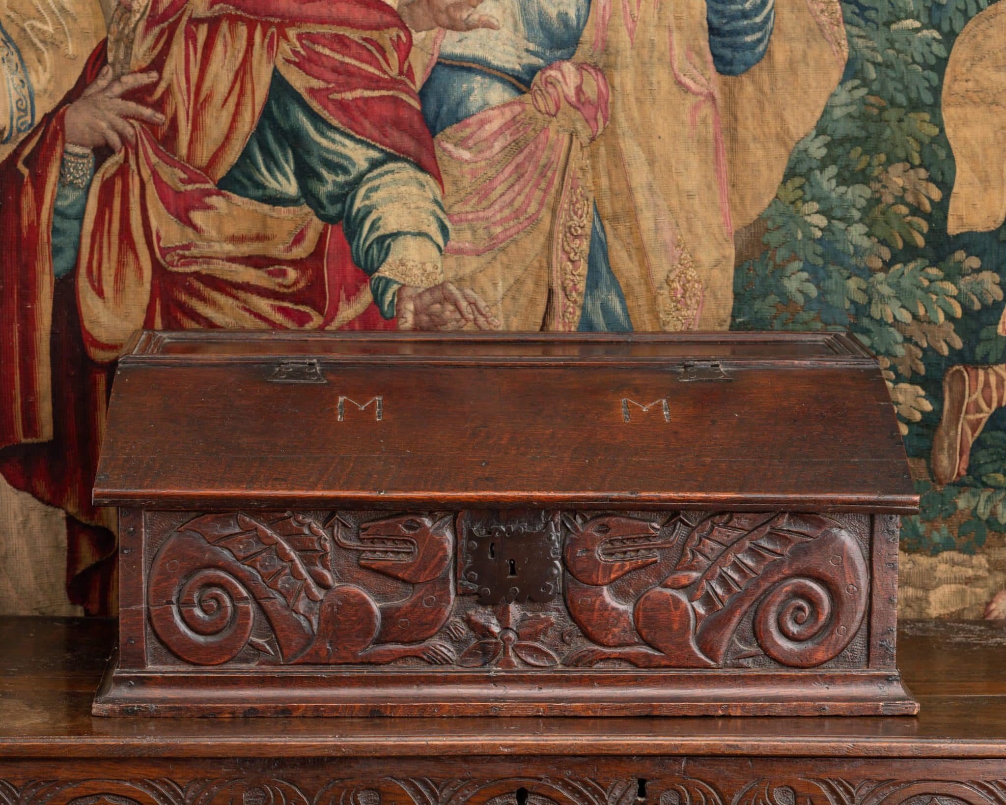 Charles I Boarded Oak Desk Box of Exceptional Quality