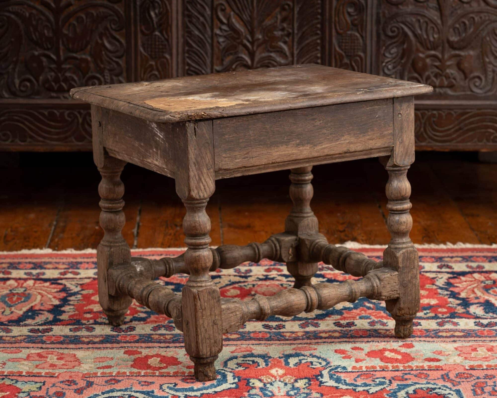 Charles II Joined Oak Stool
