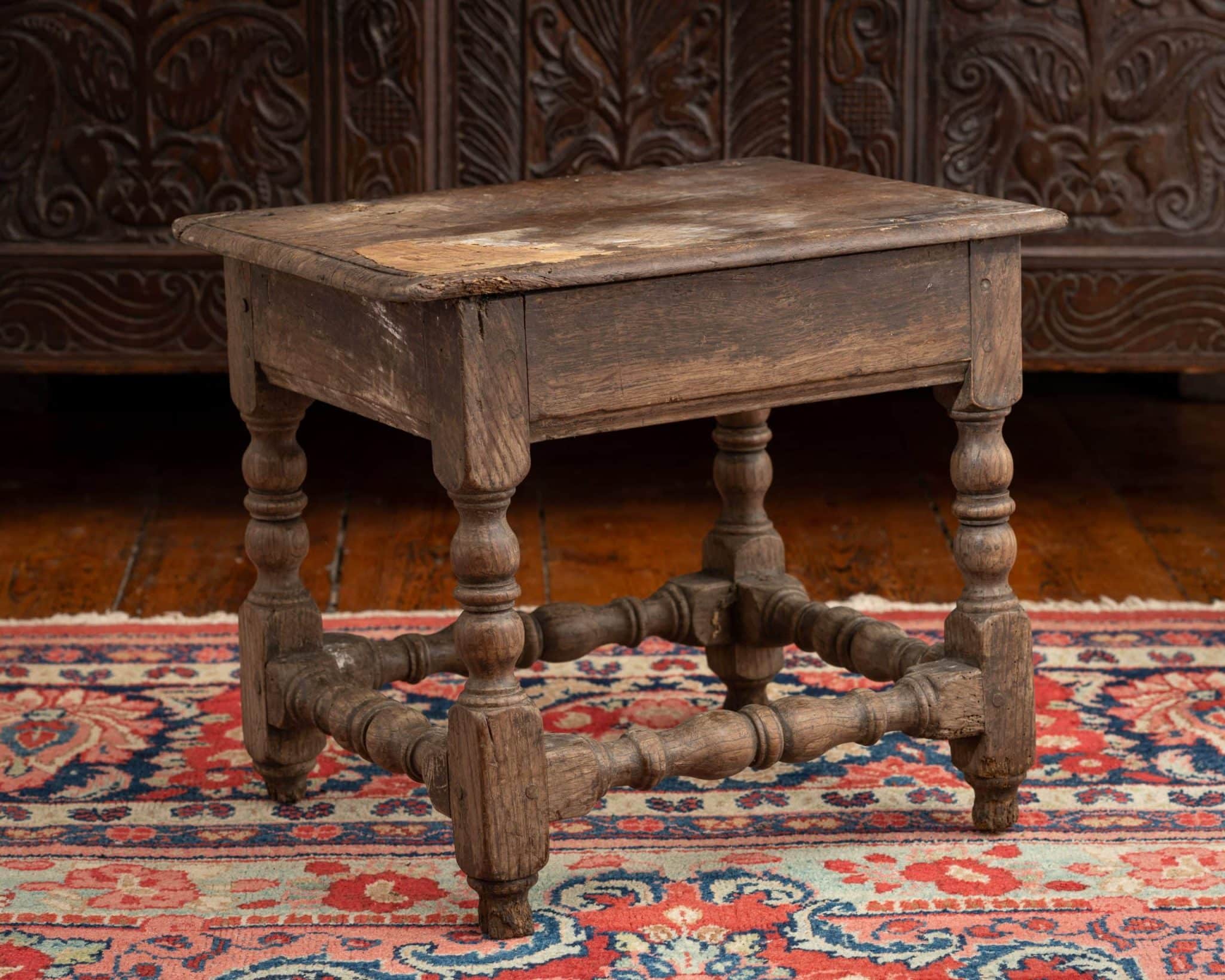 Charles II Joined Oak Stool