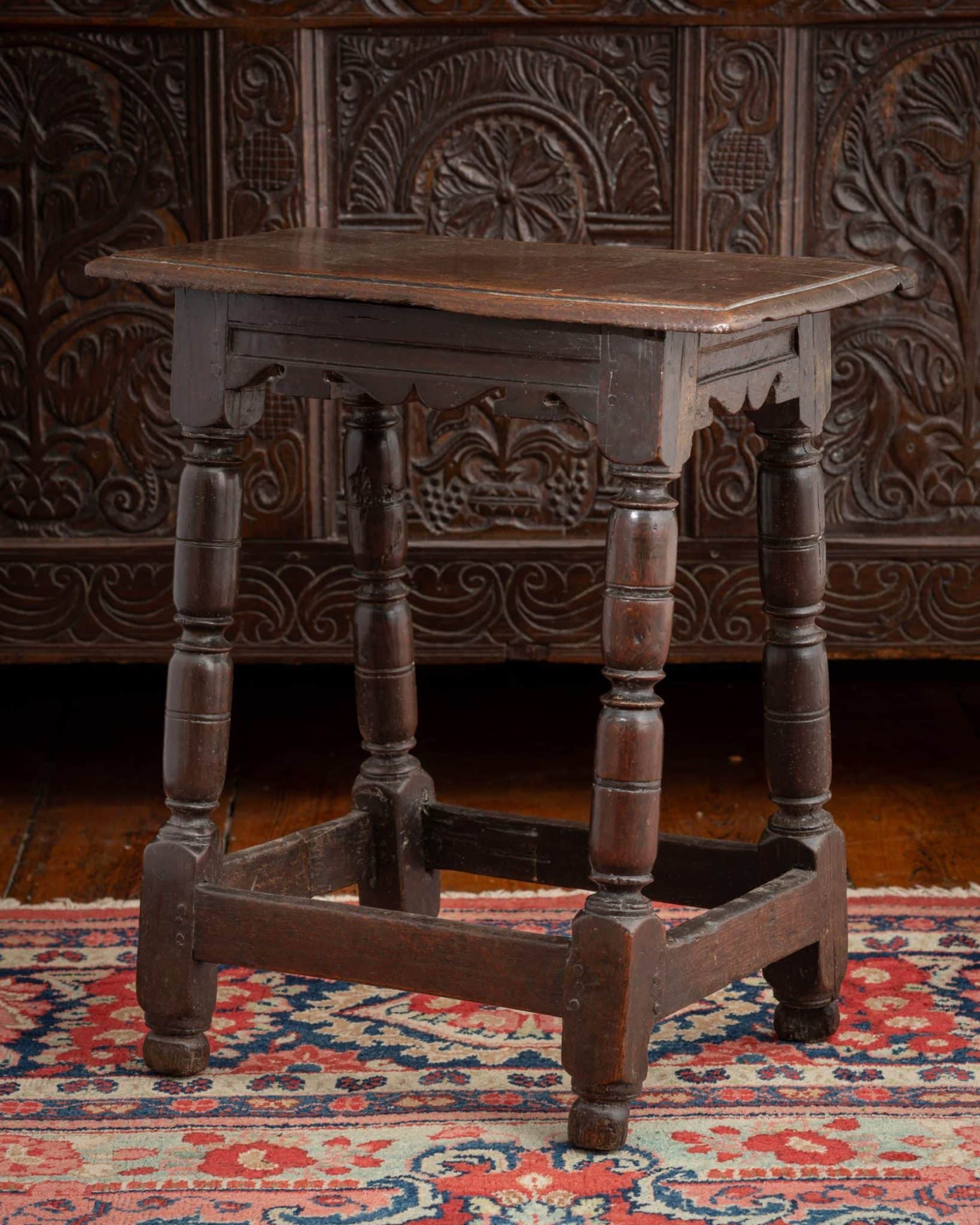 Charles II Joined Oak Stool