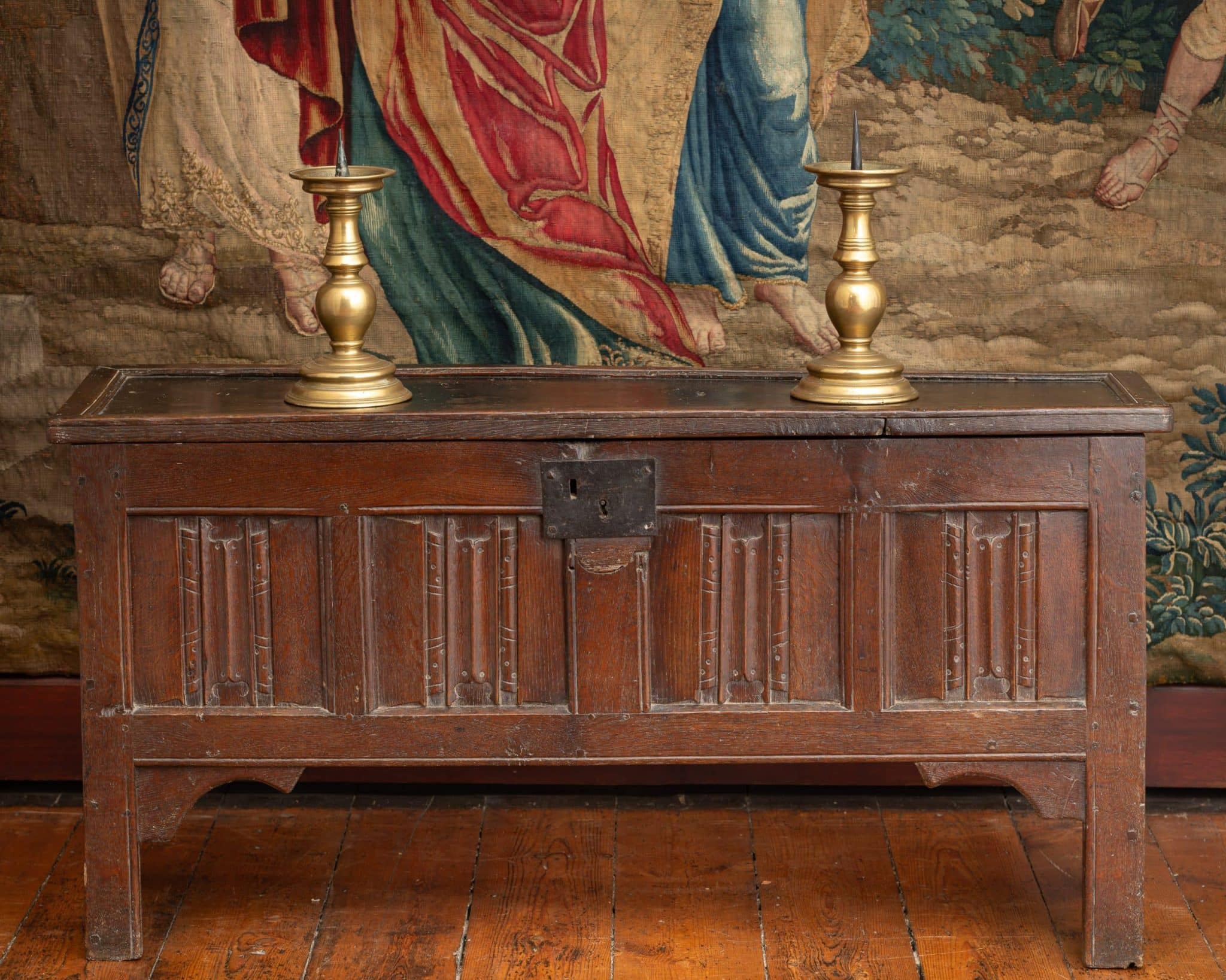 Henry VIII Period Oak Linenfold Chest