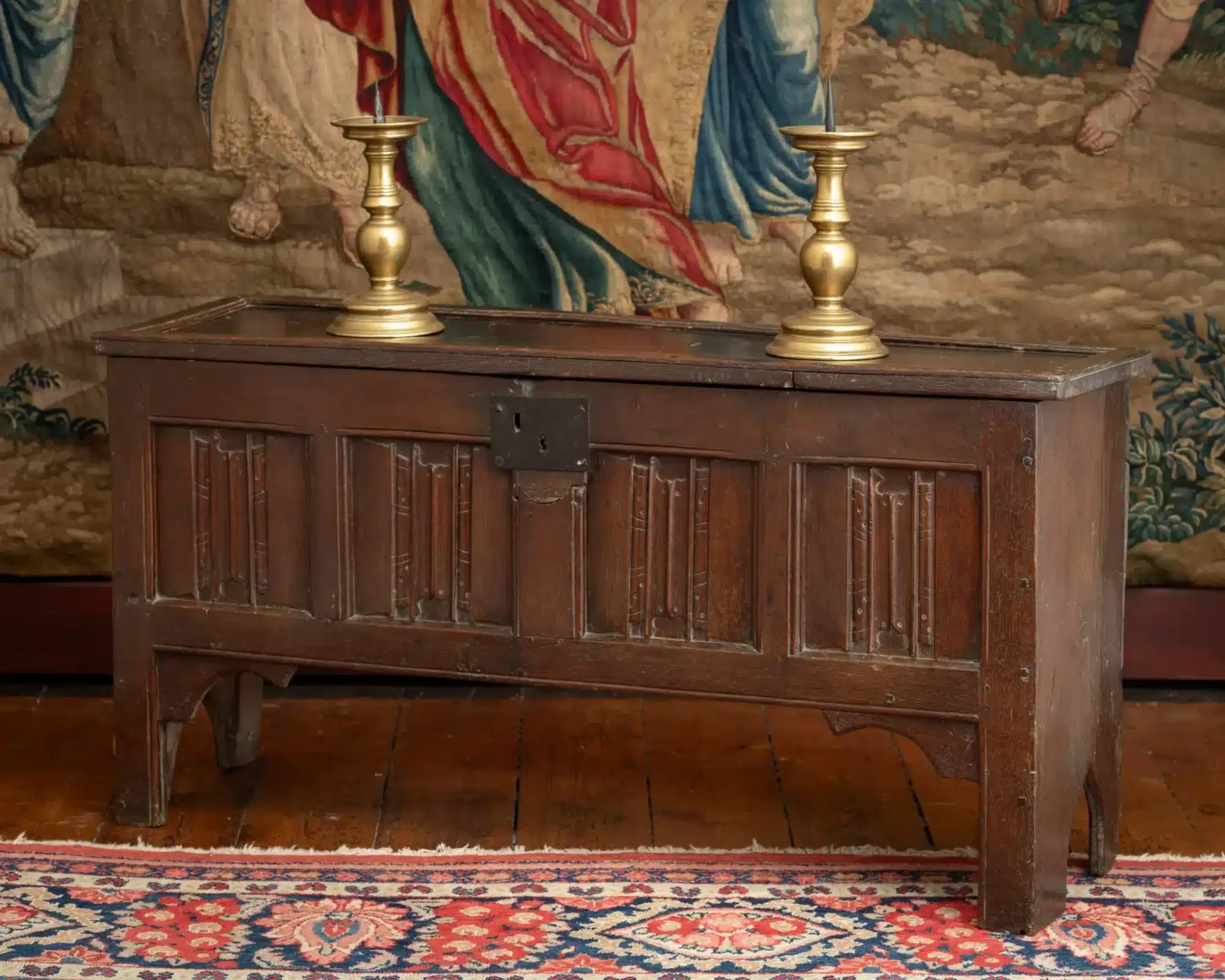 Henry VIII Period Oak Linenfold Chest